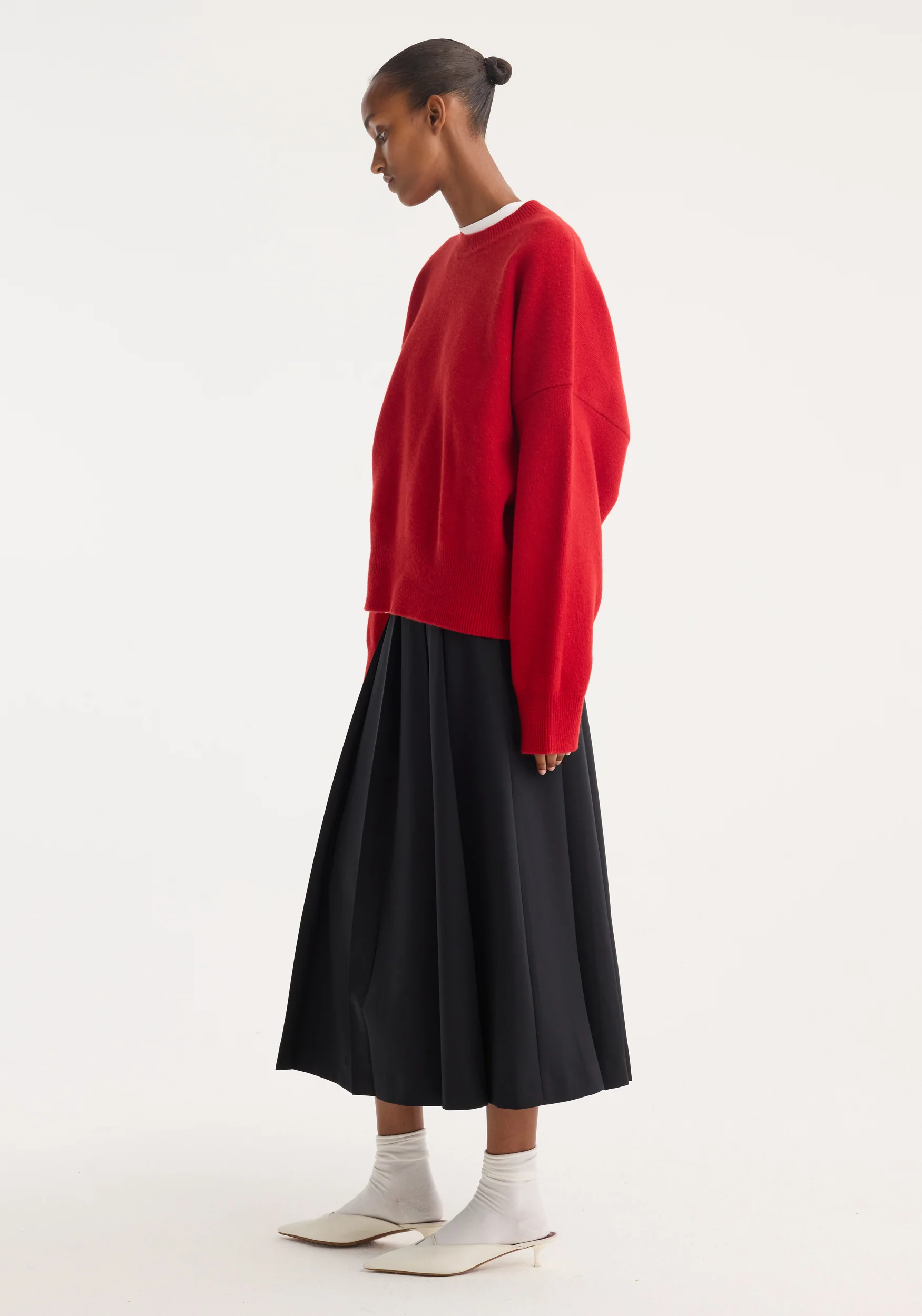 Boiled wool crewneck | rosso - Image 4