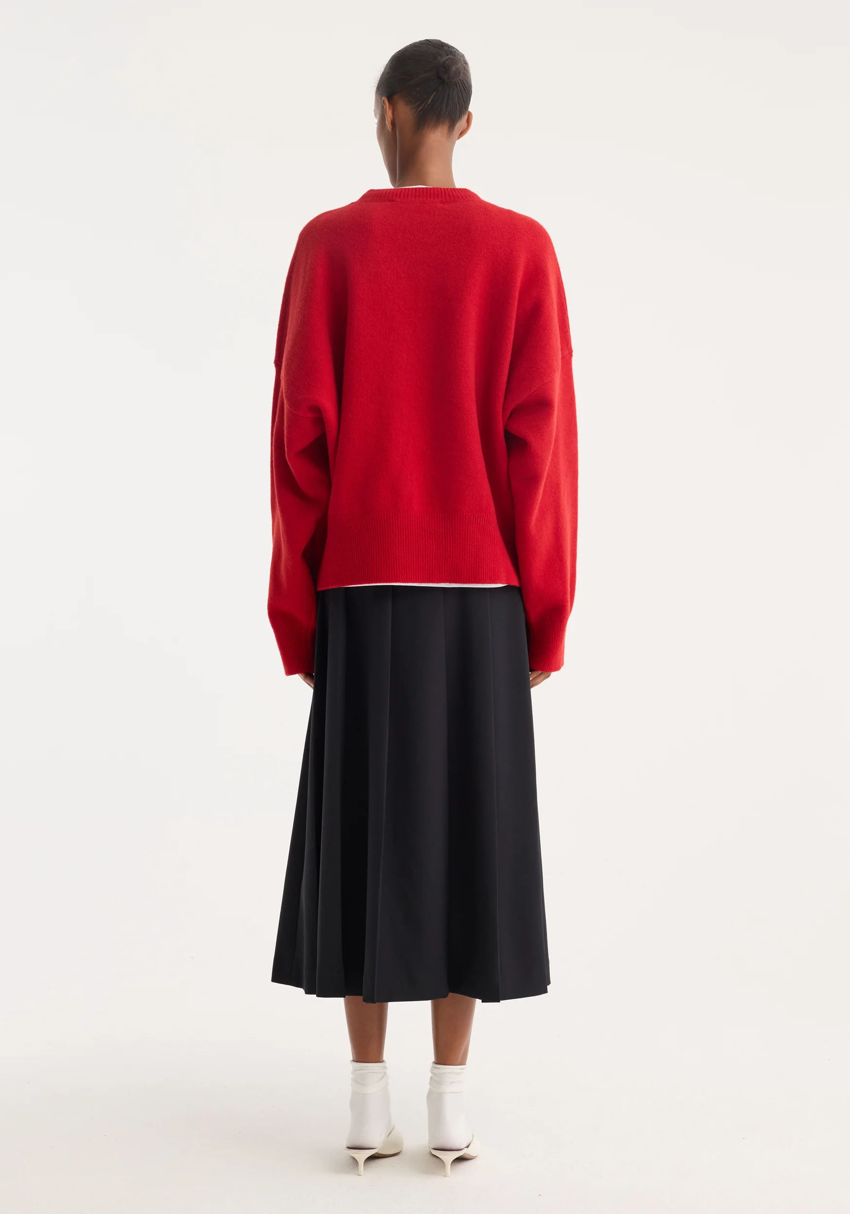 Boiled wool crewneck | rosso - Image 5