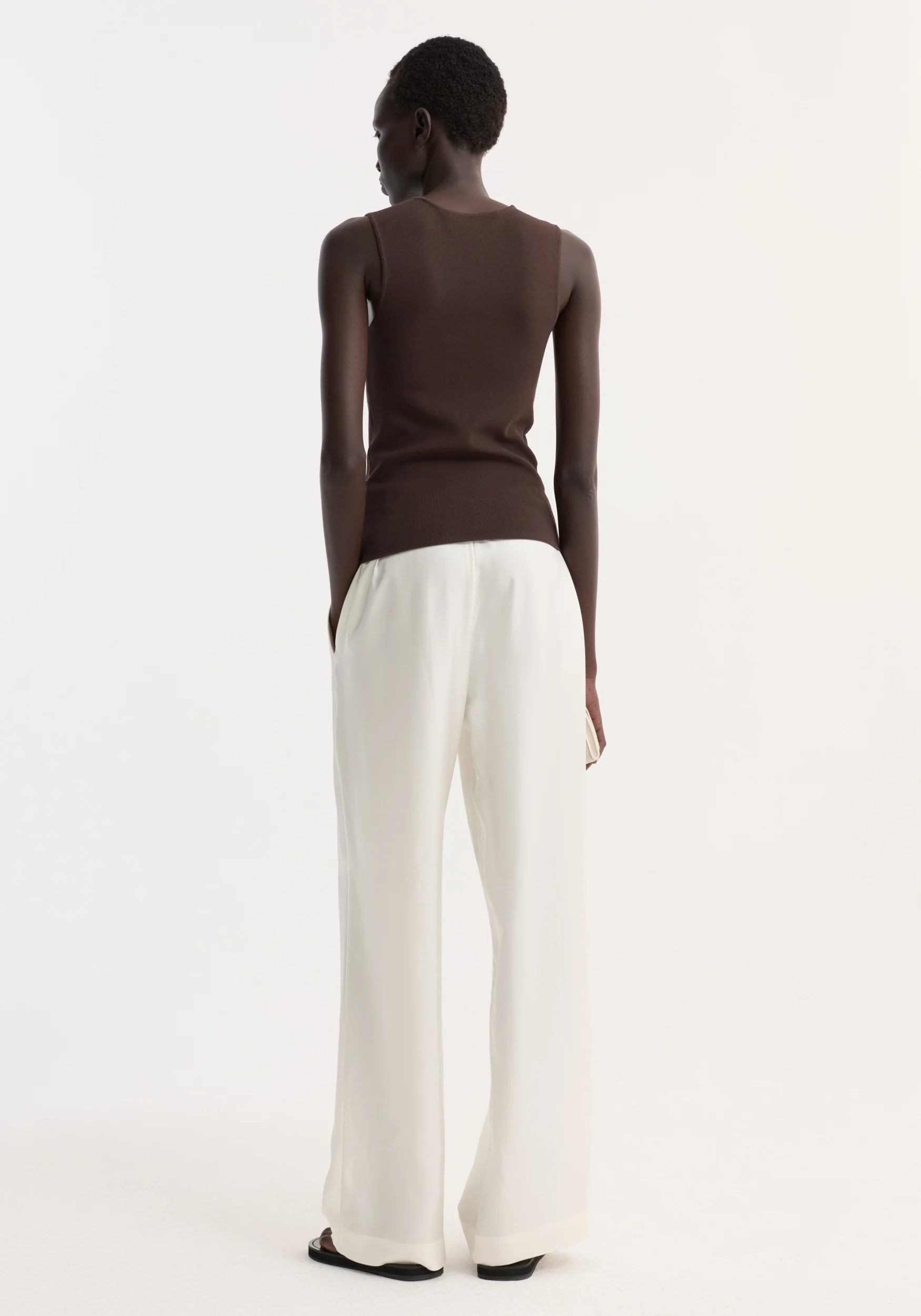 Bustier shaped knitted top | dark chocolate - Image 5
