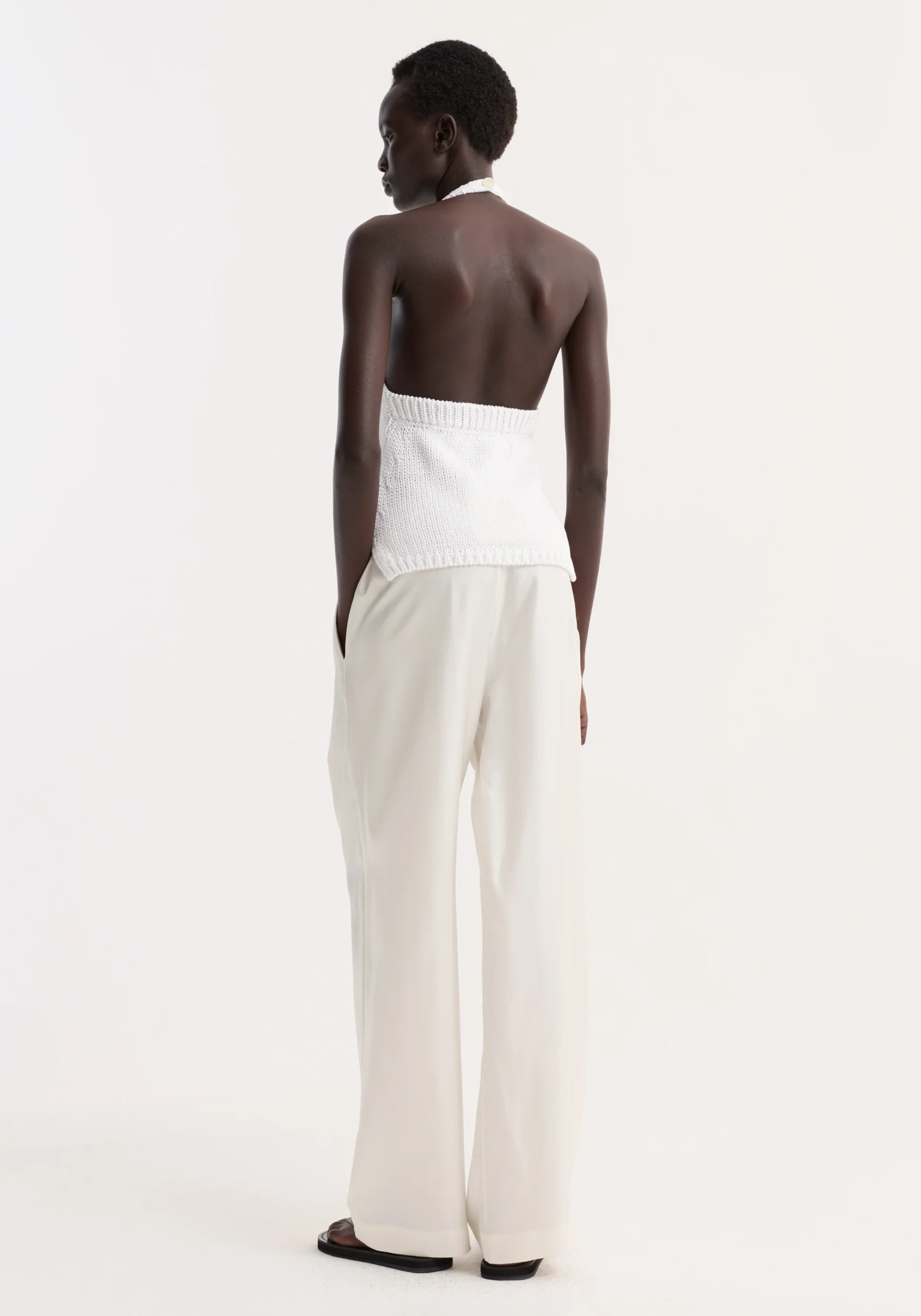 Chunky knit halter top | optic white - Image 5