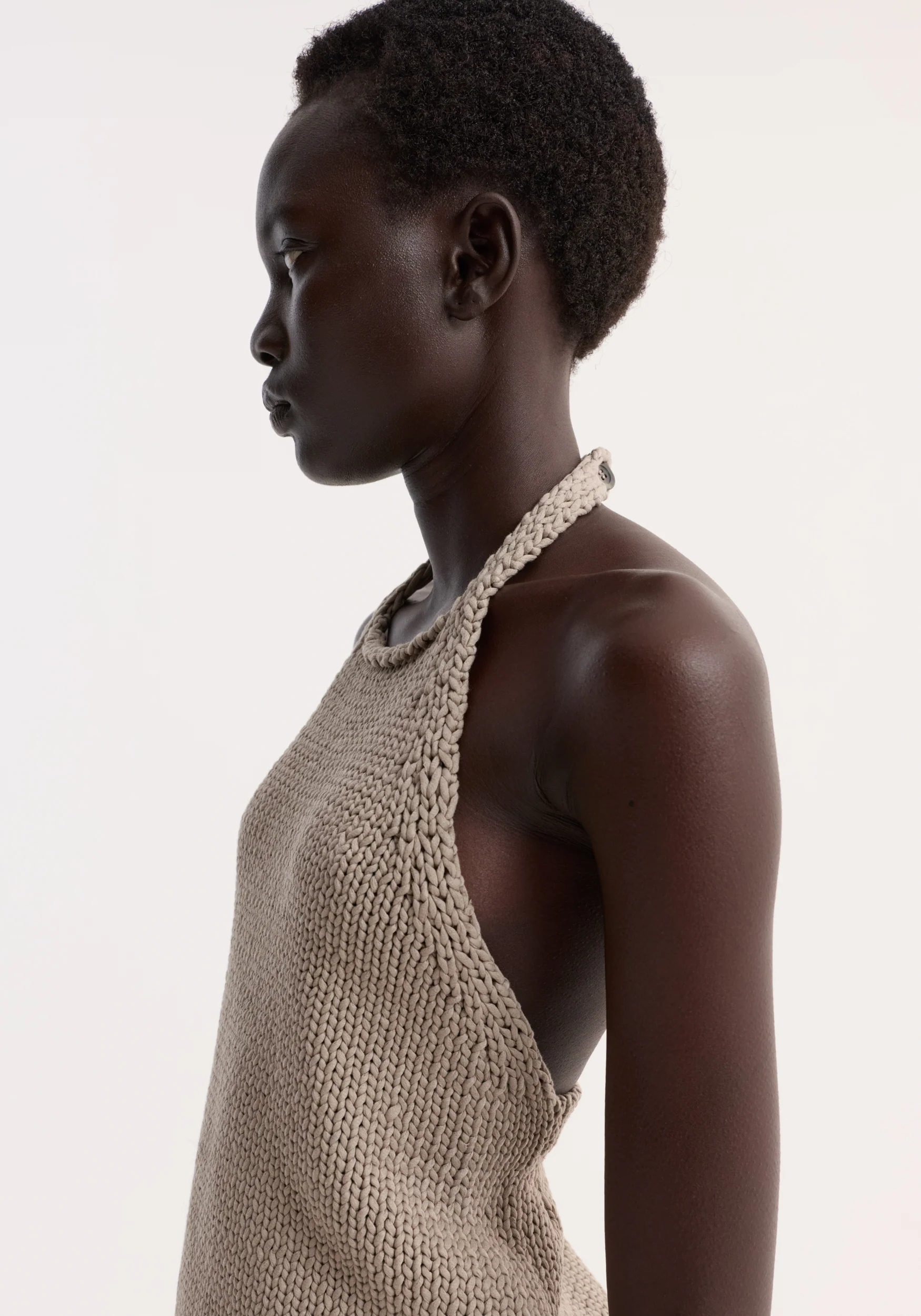 Chunky knit halter top | stone - Image 4