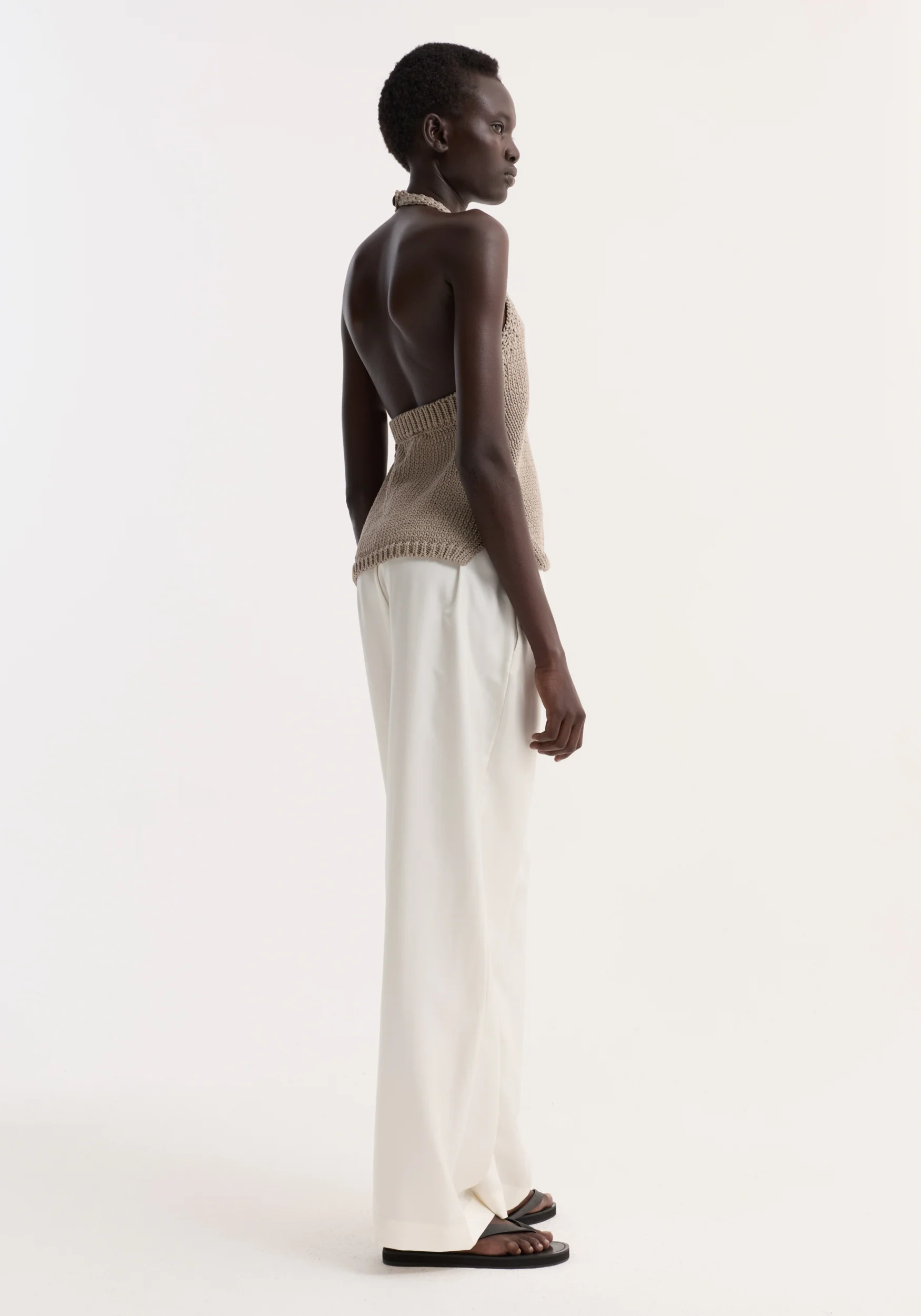 Chunky knit halter top | stone - Image 5