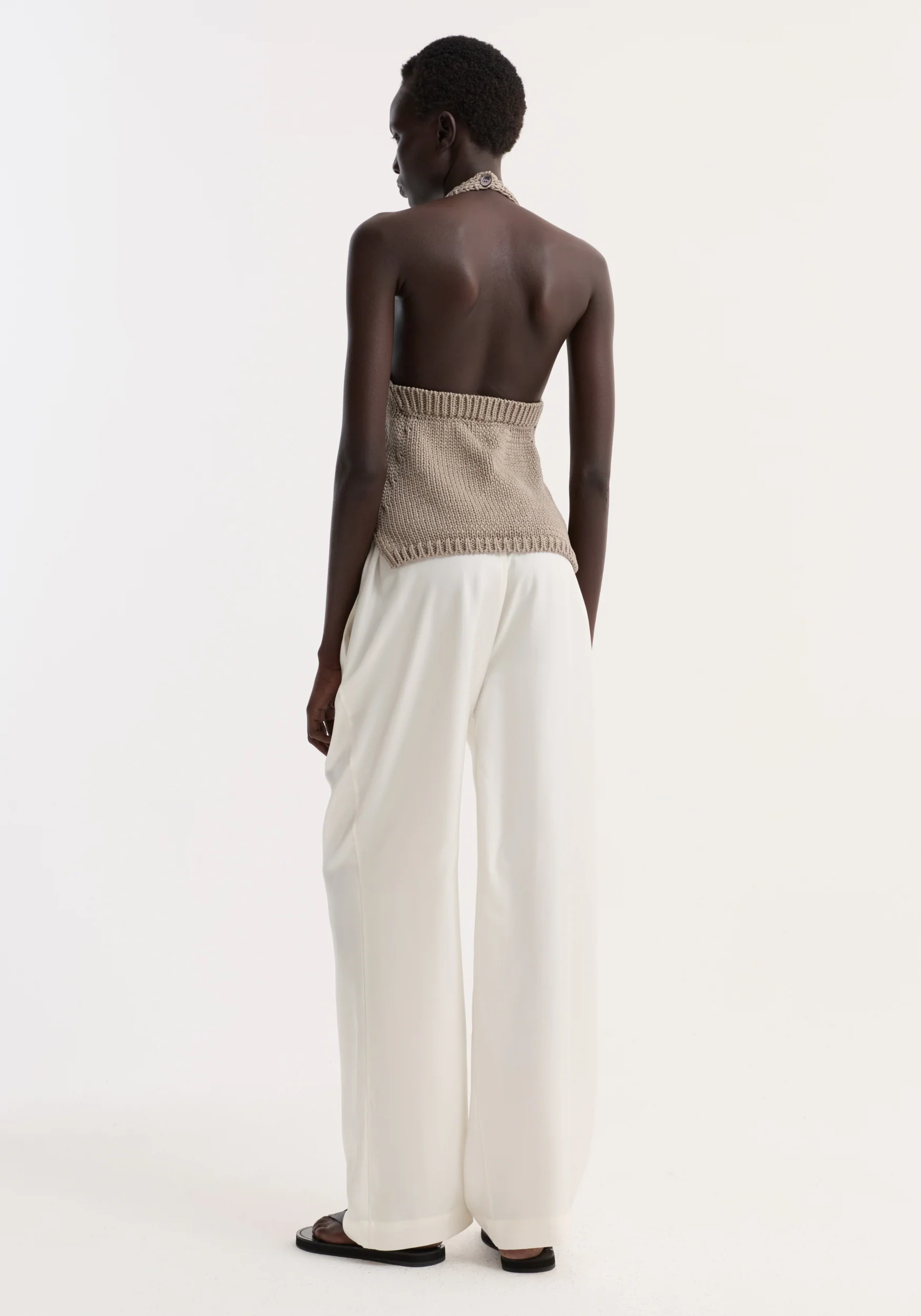Chunky knit halter top | stone - Image 6