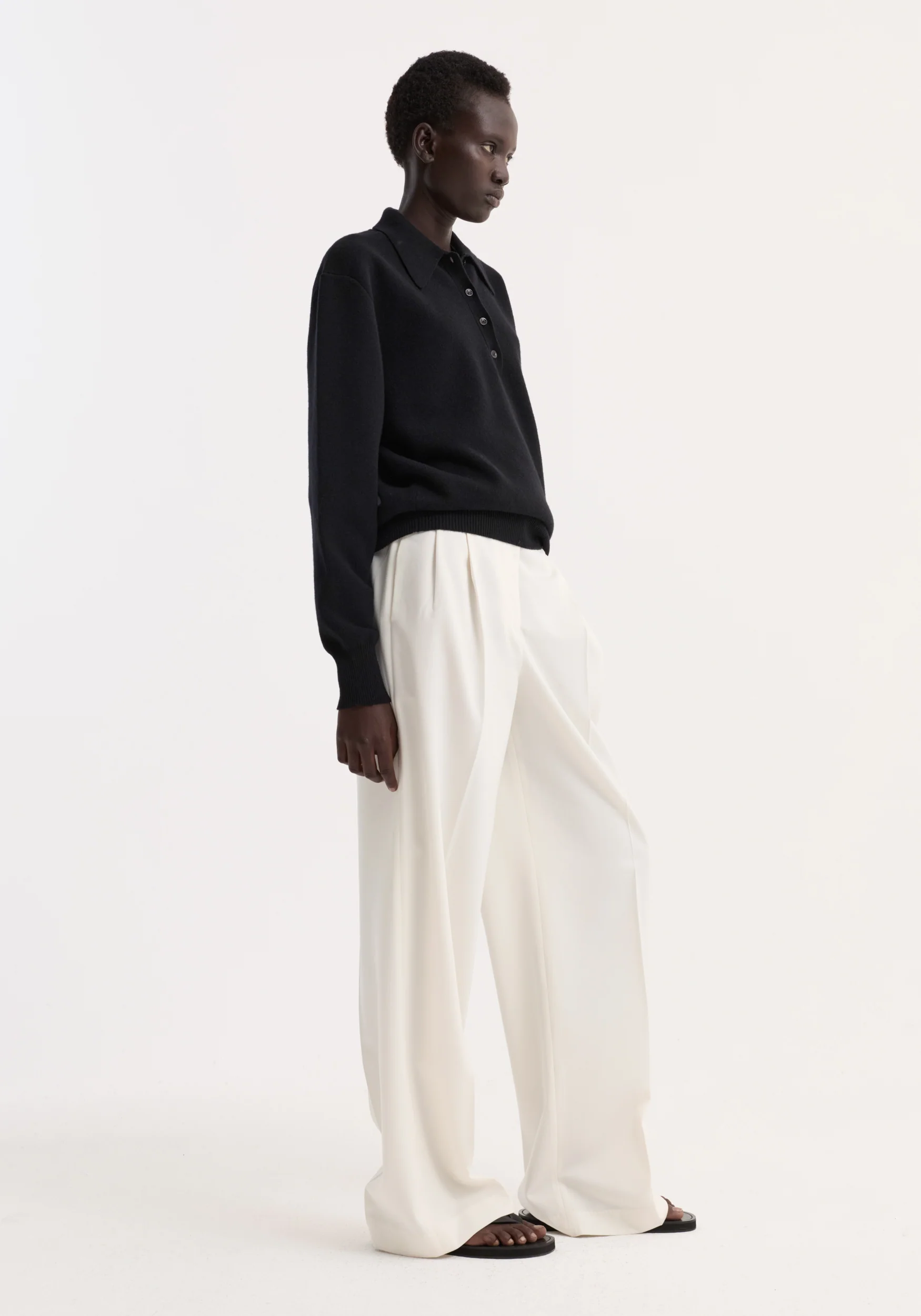 Compact knitted polo | black - Image 3