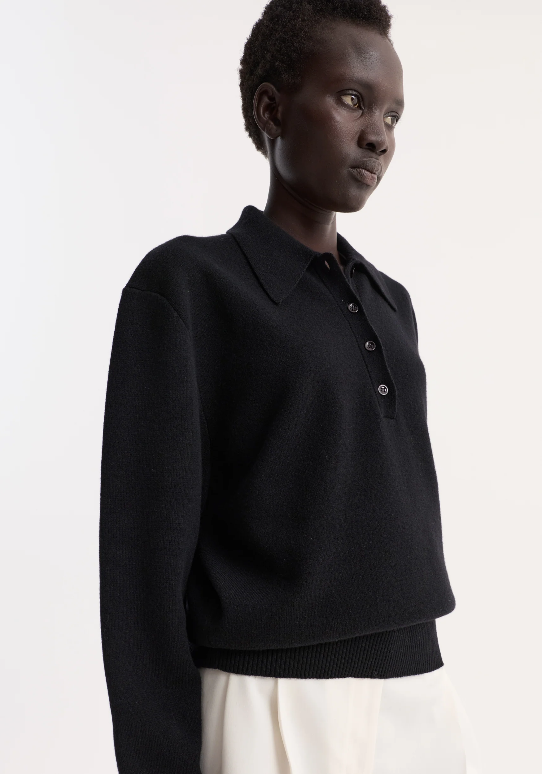 Compact knitted polo | black - Image 4