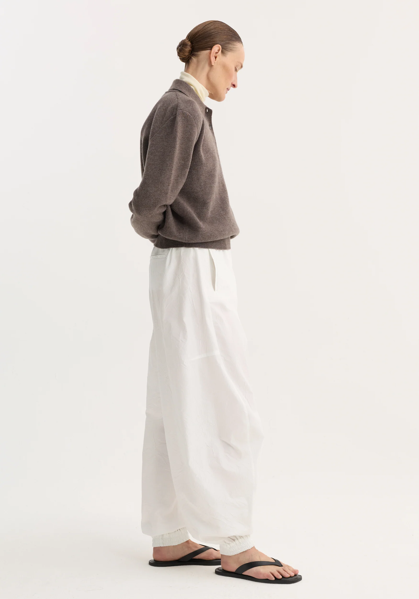 Compact knitted polo | mud melange - Image 4