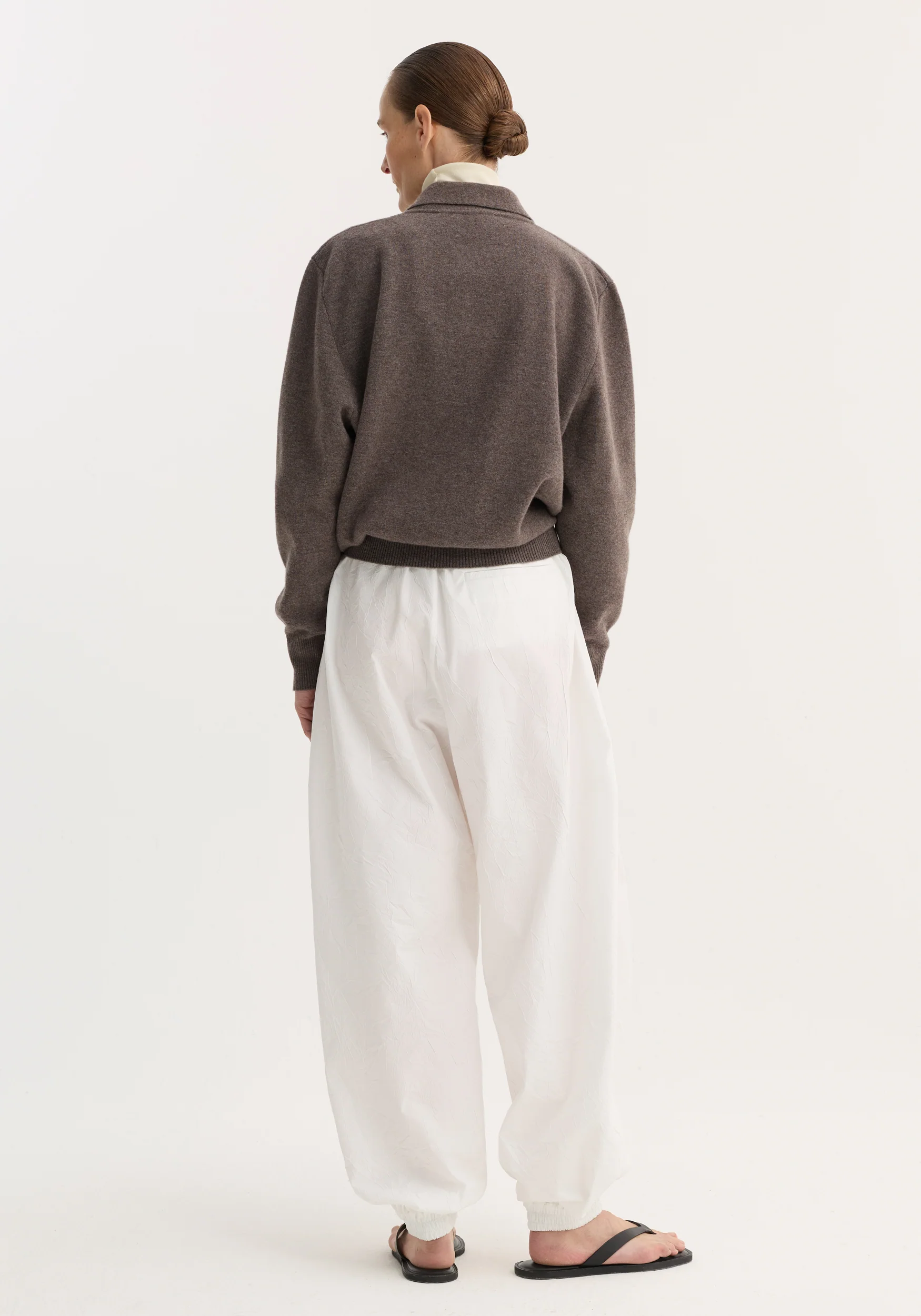 Compact knitted polo | mud melange - Image 5