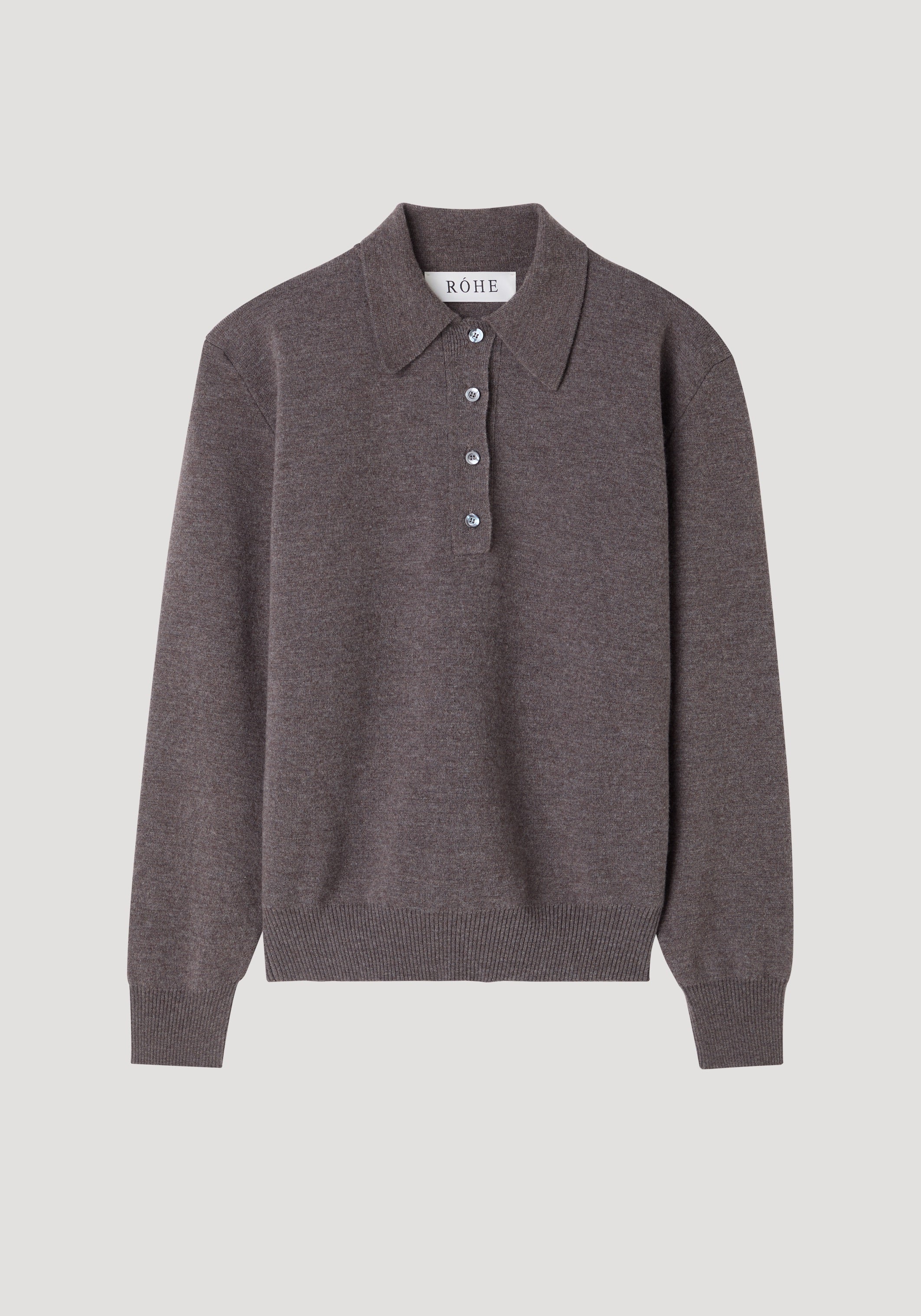 Compact knitted polo | mud melange - Image 6