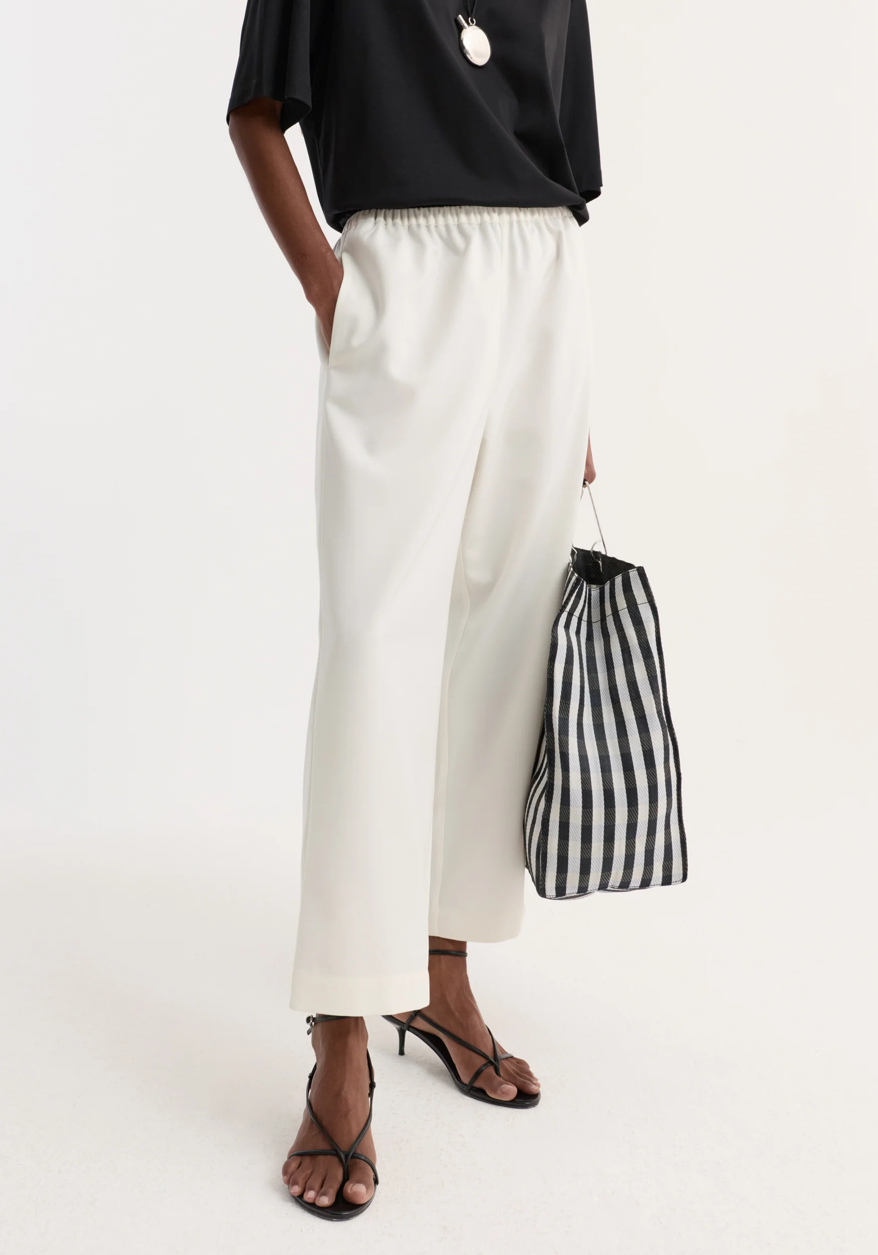 Cropped wide leg trousers | off white - Image 3