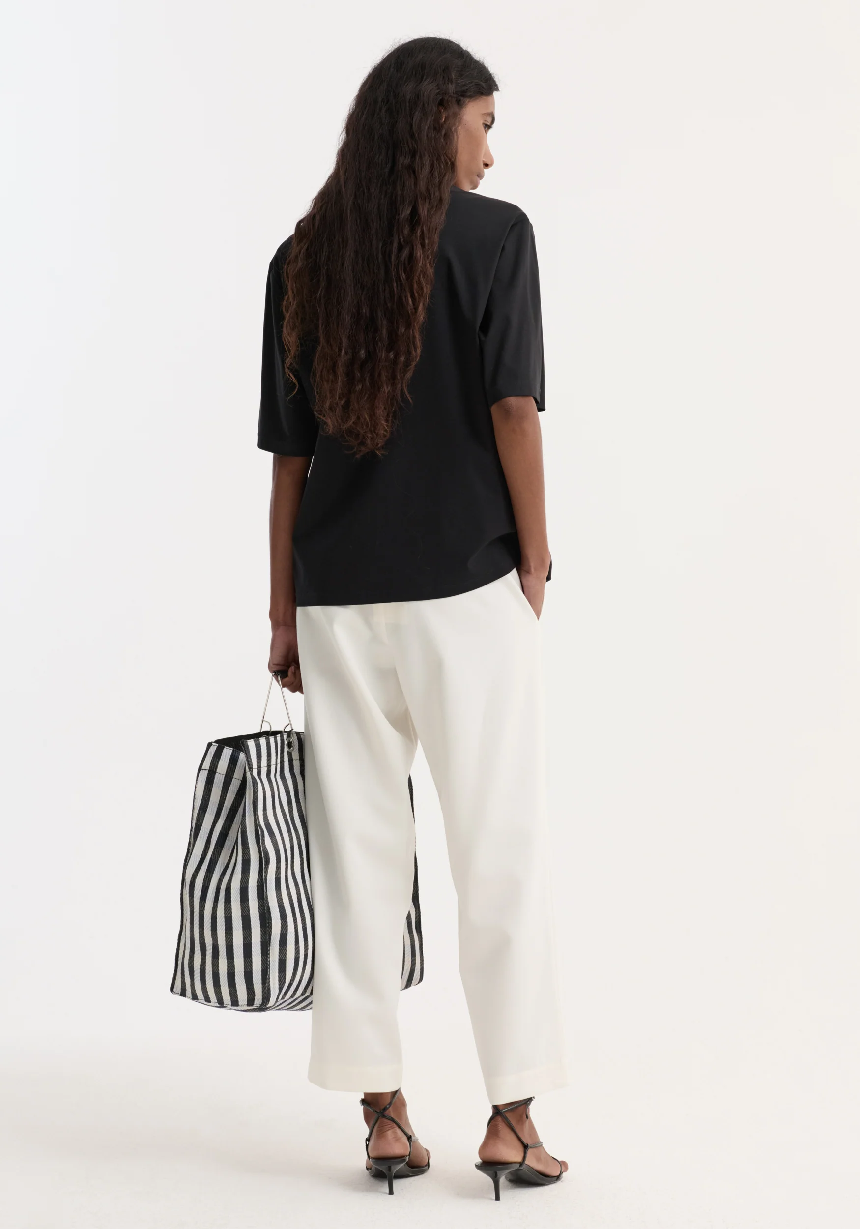 Cropped wide leg trousers | off white - Image 4