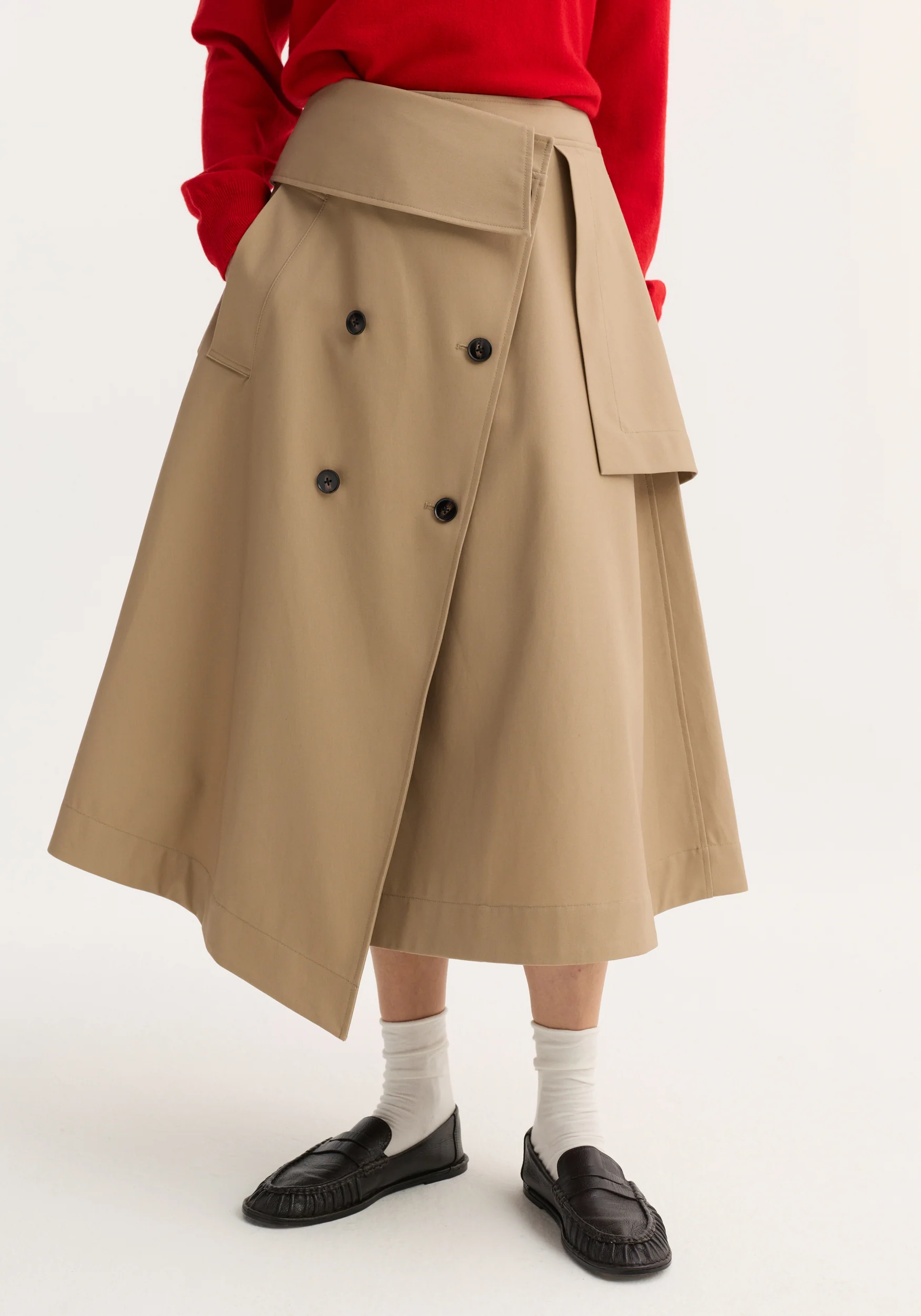 Deconstructed trench skirt | sand - Image 3