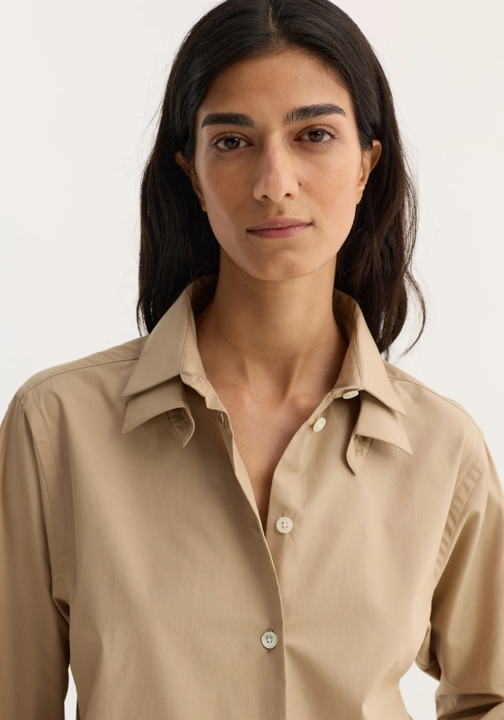 Double collar shirt | wheat - Image 4