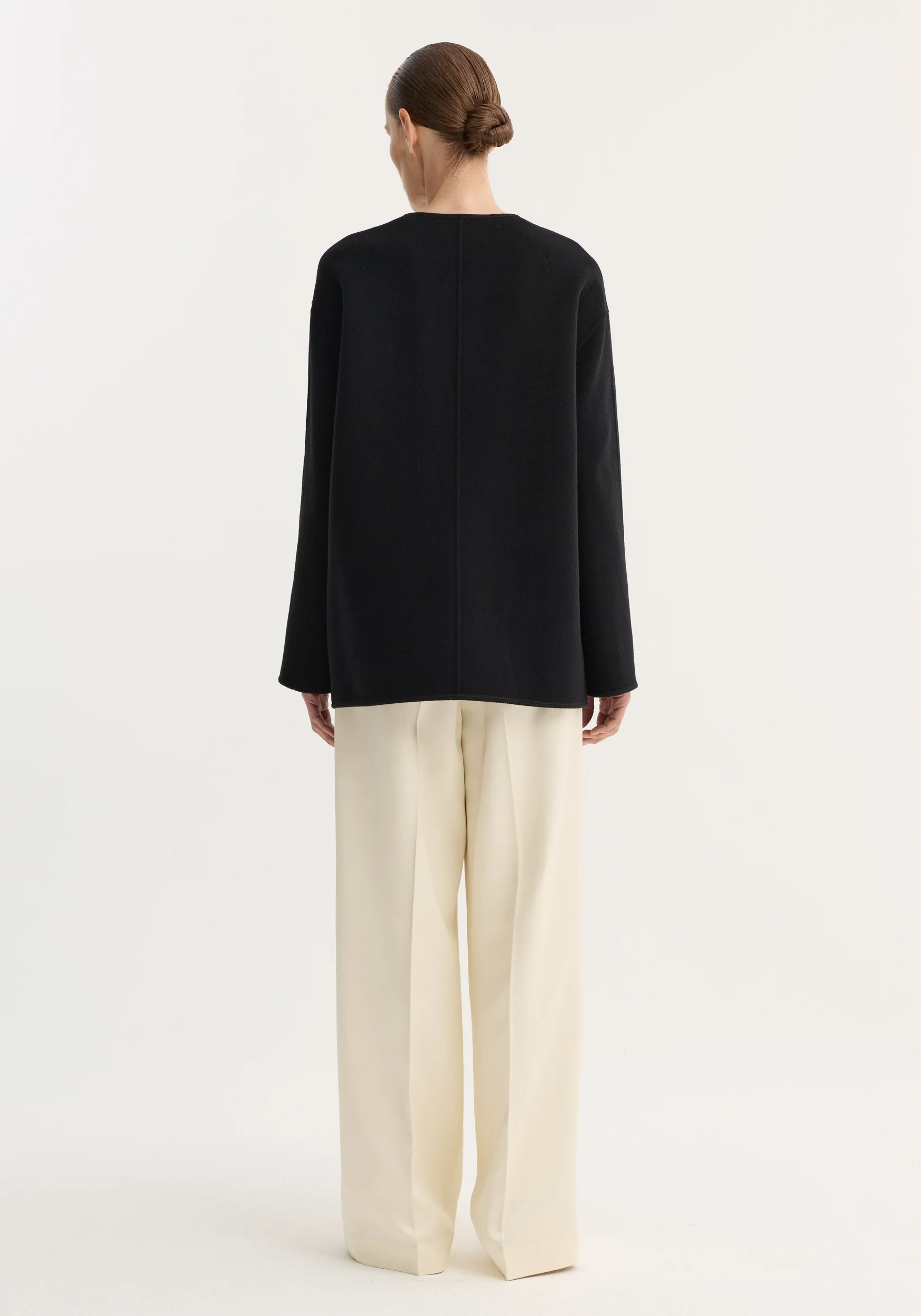 Double-faced wool pankou jacket | black - Image 3