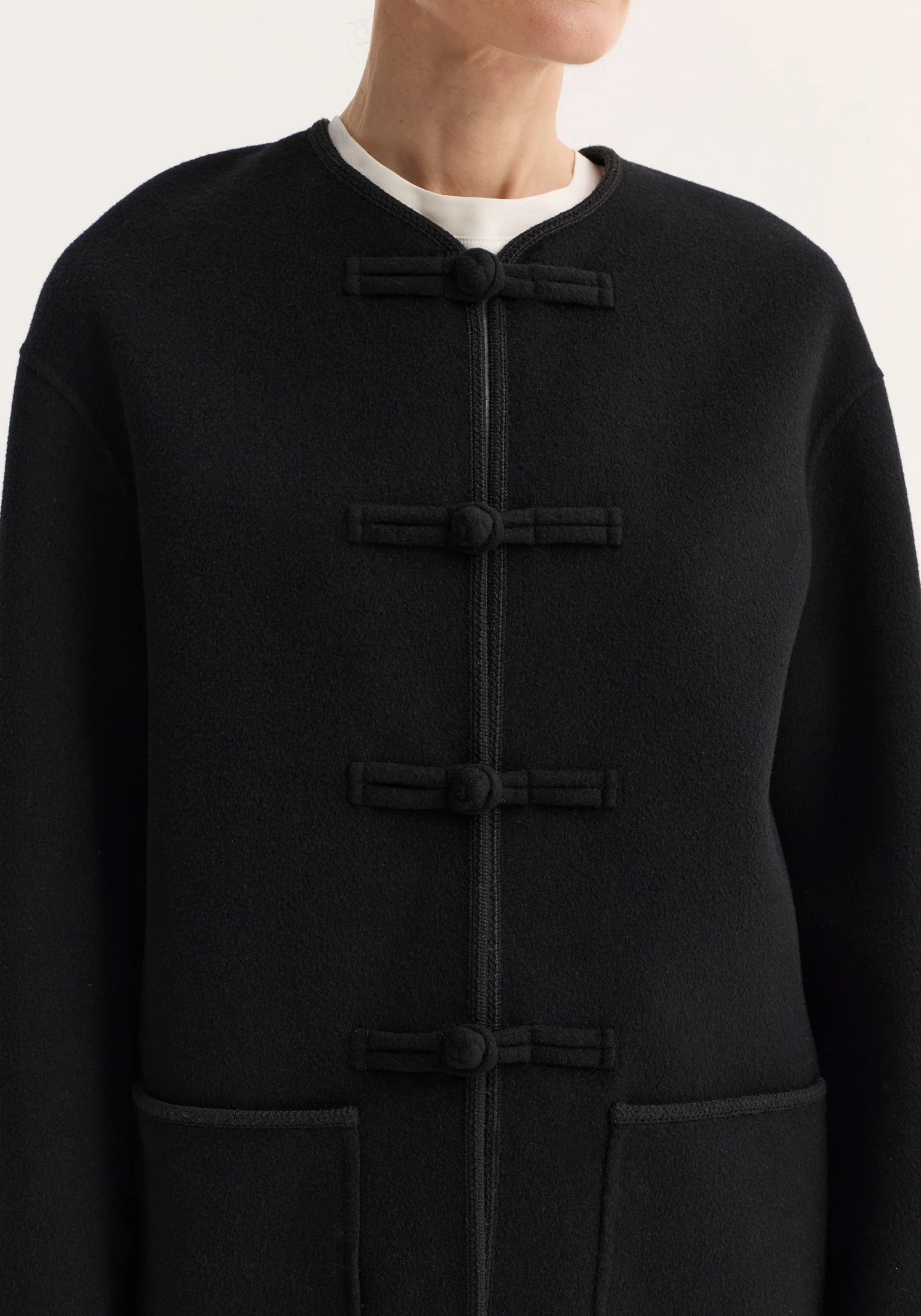 Double-faced wool pankou jacket | black - Image 5