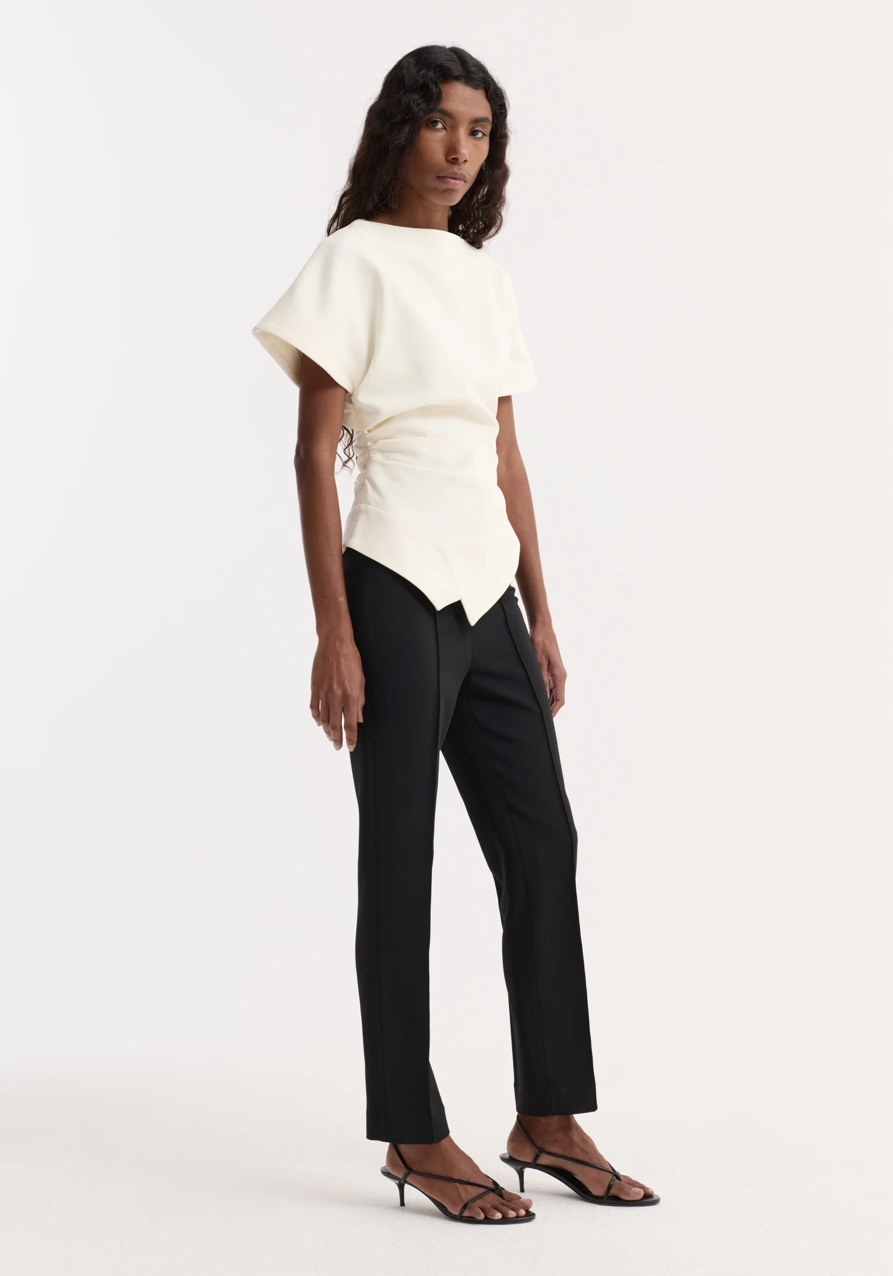 Draped lapel top | off white - Image 4