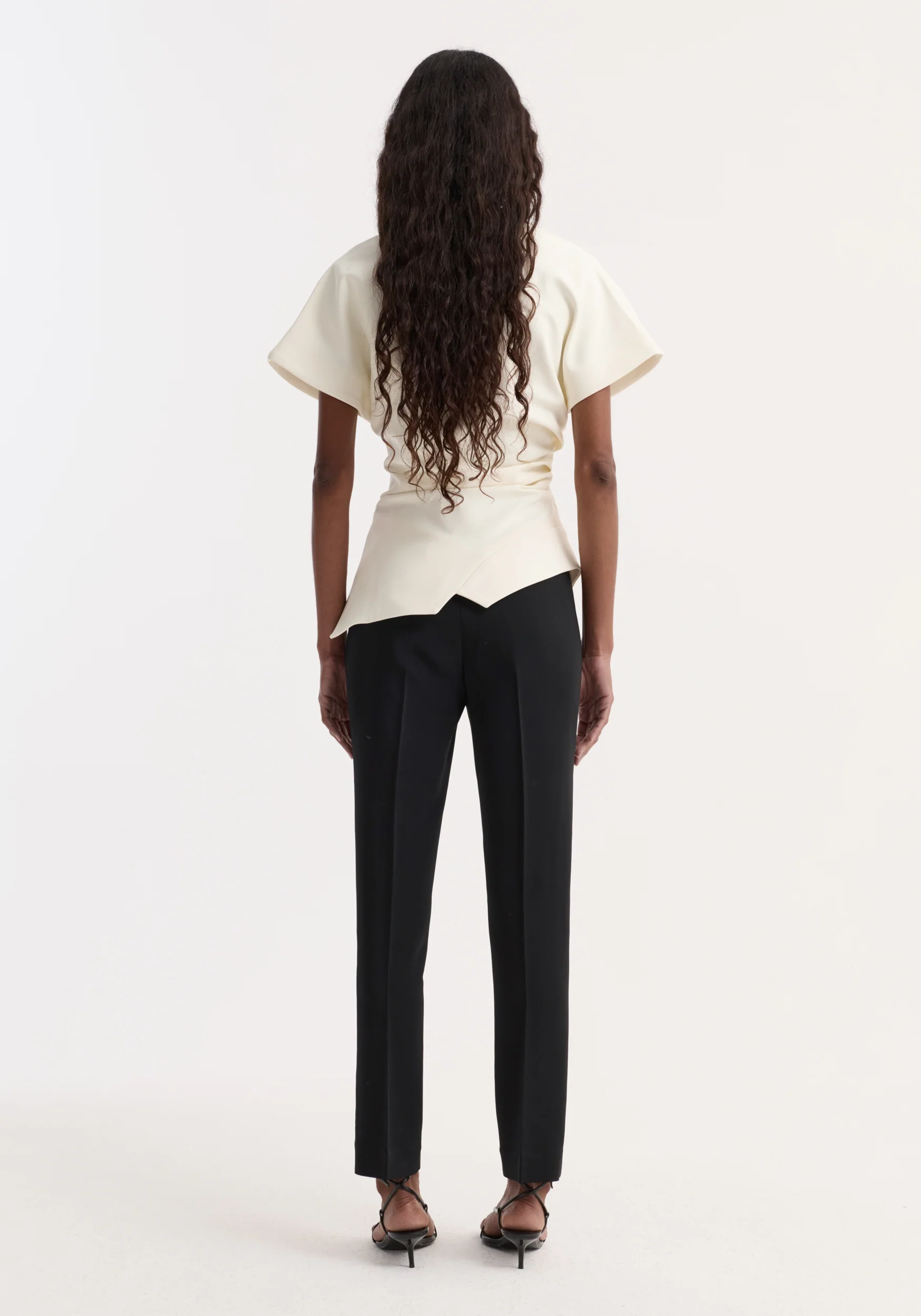 Draped lapel top | off white - Image 5