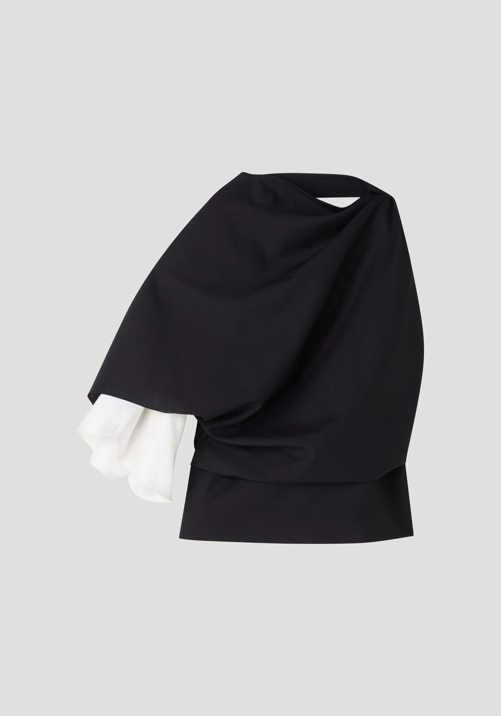 Draped open back wool top | black - Image 6