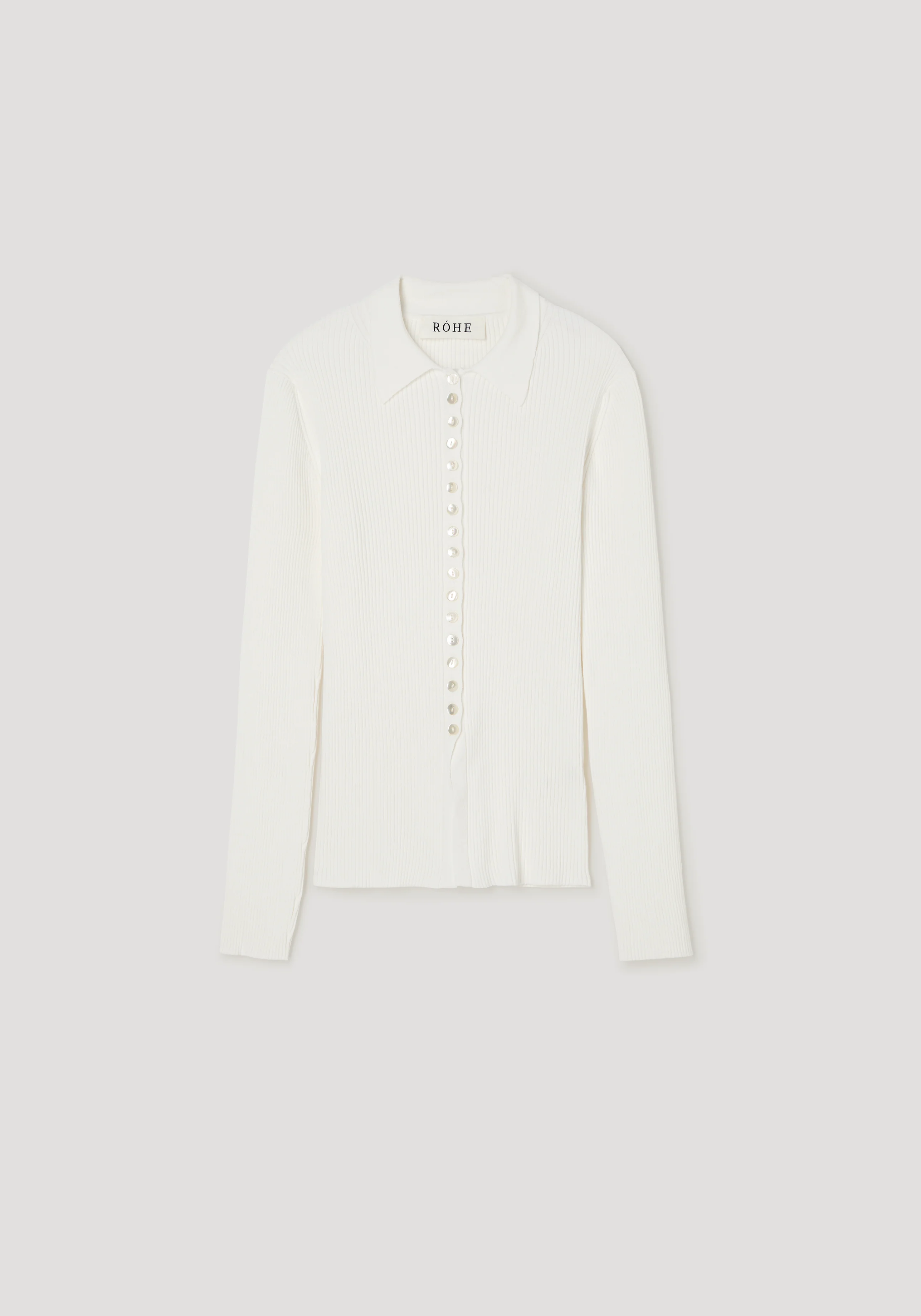 Elongated rib cardigan | off white - Image 6