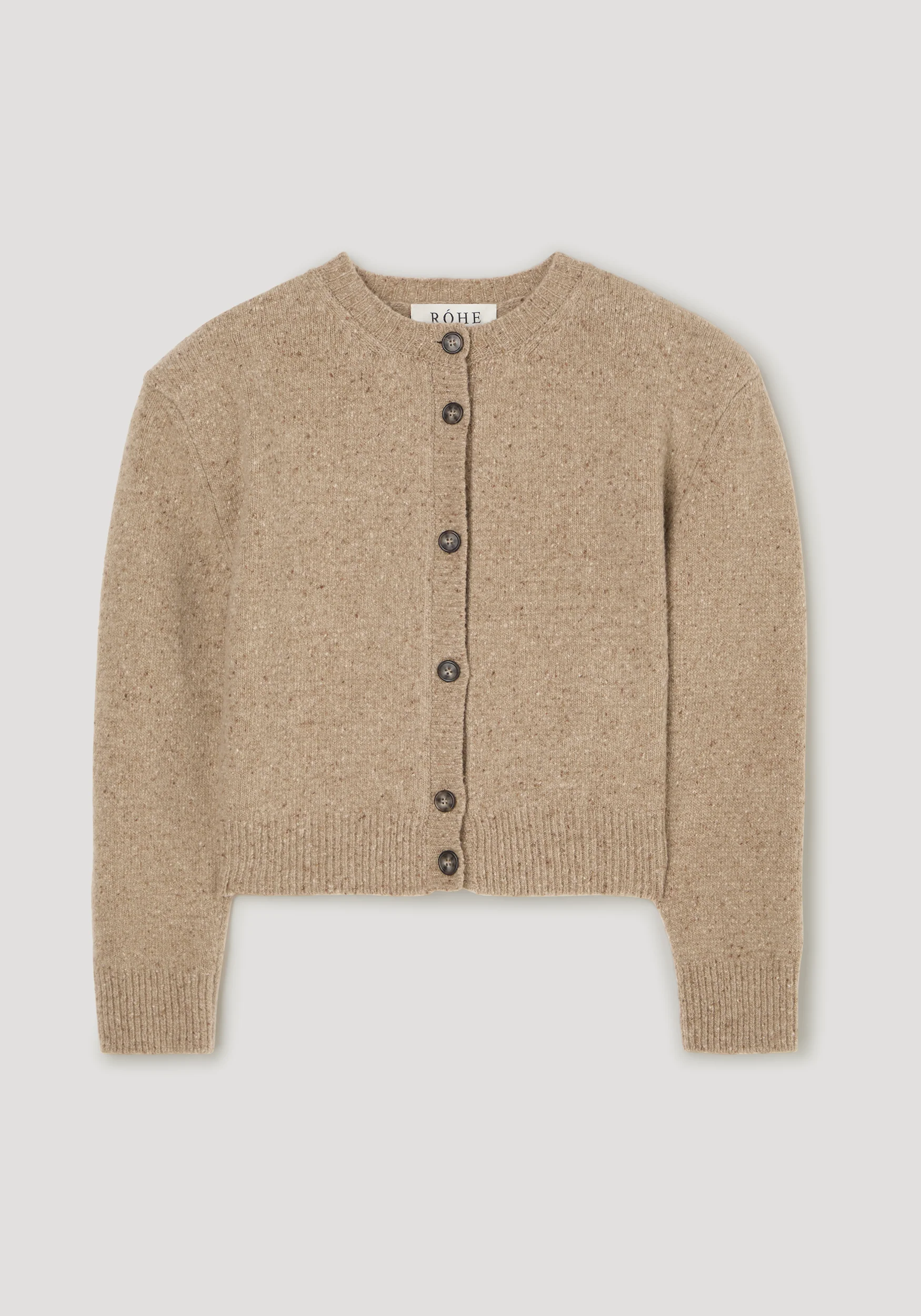Fine merino tweed cardigan | oat melange - Image 6