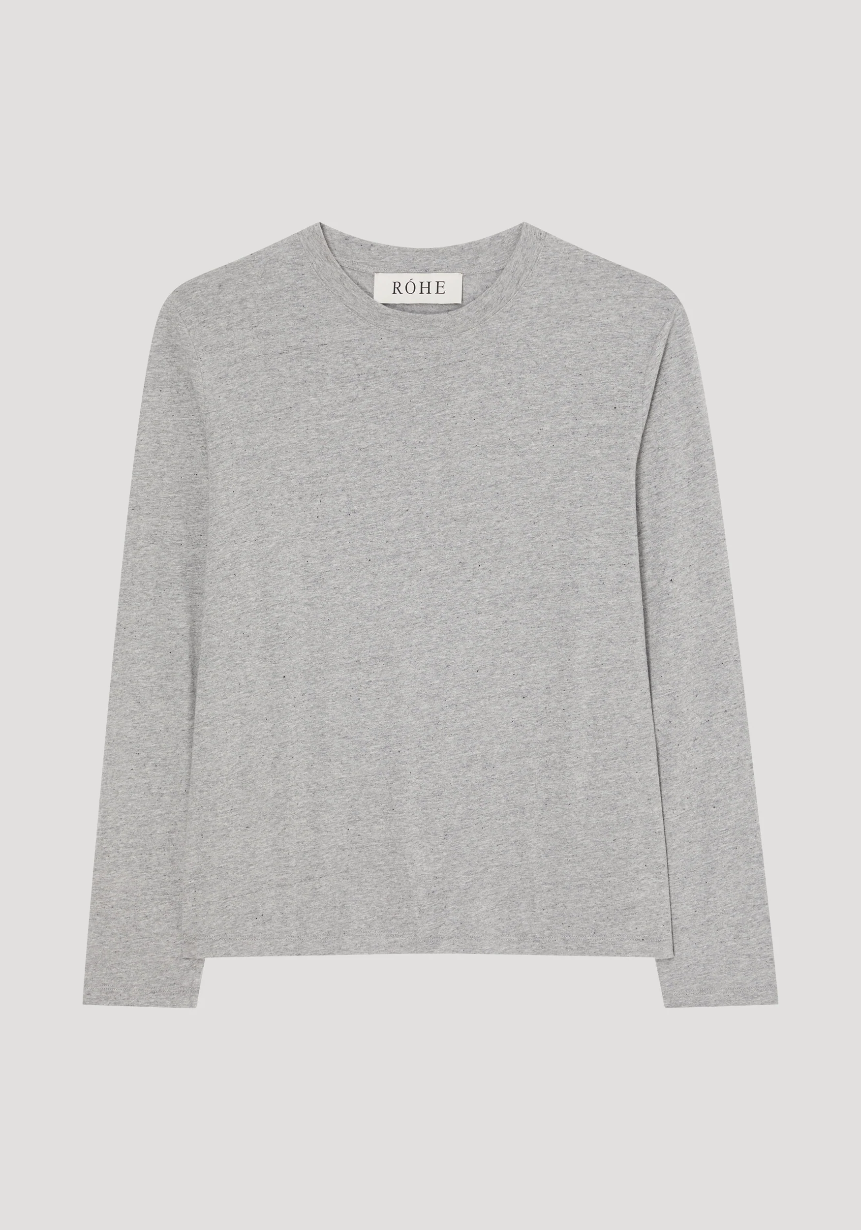Slub melange cotton long sleeve | light grey melange - Image 5