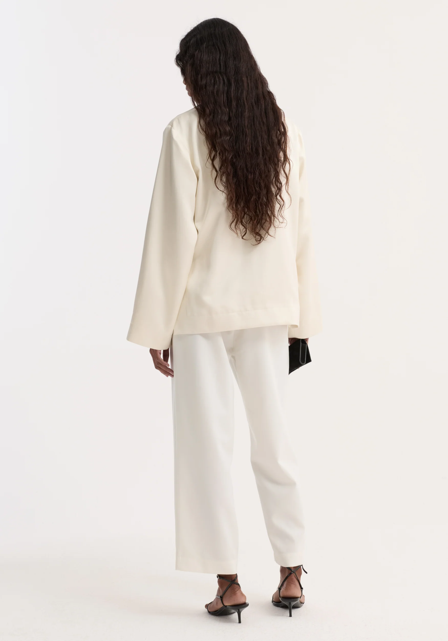 Pearl button satin jacket | cream - Image 5