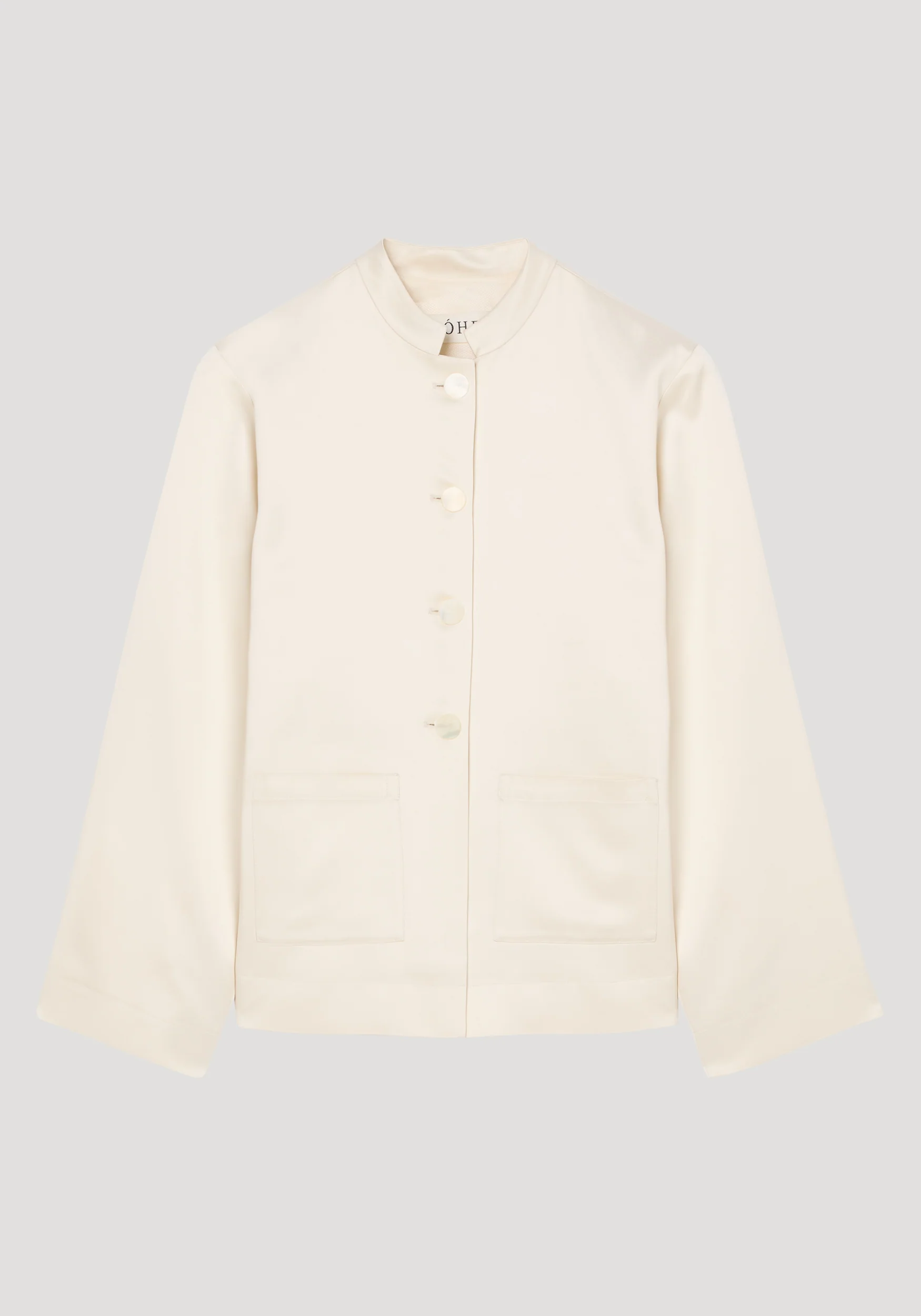Pearl button satin jacket | cream - Image 6