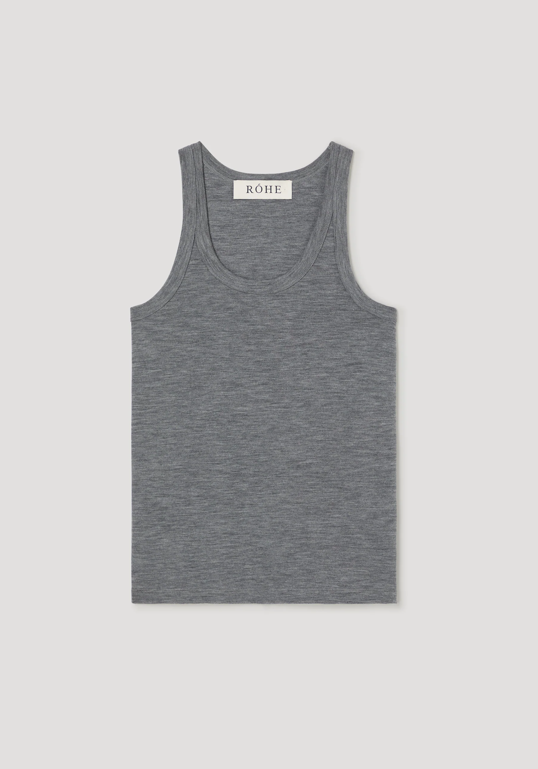 Merino scoop neck top | mid grey melange - Image 6