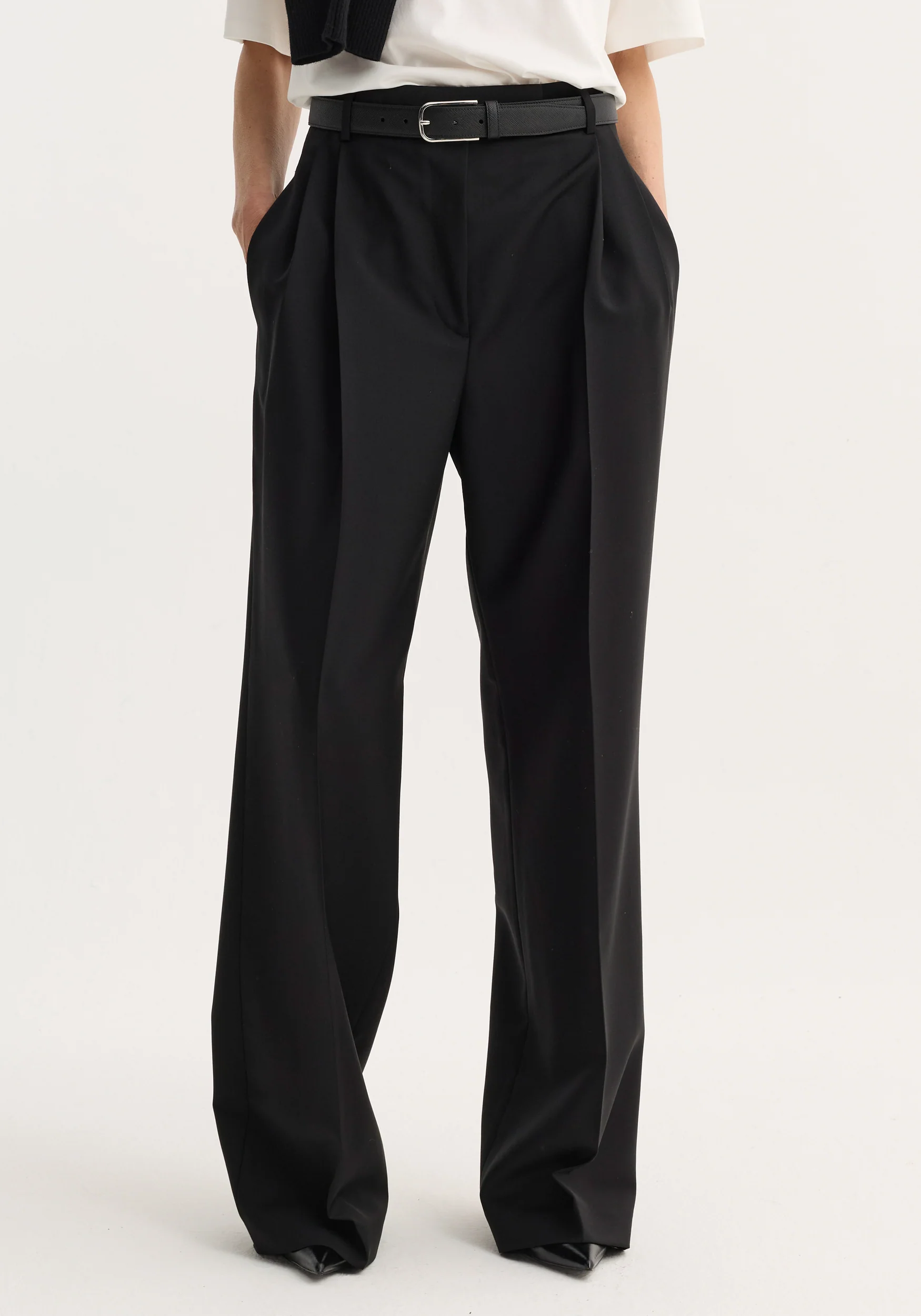 Mid-waist tailored trousers | black - Image 4