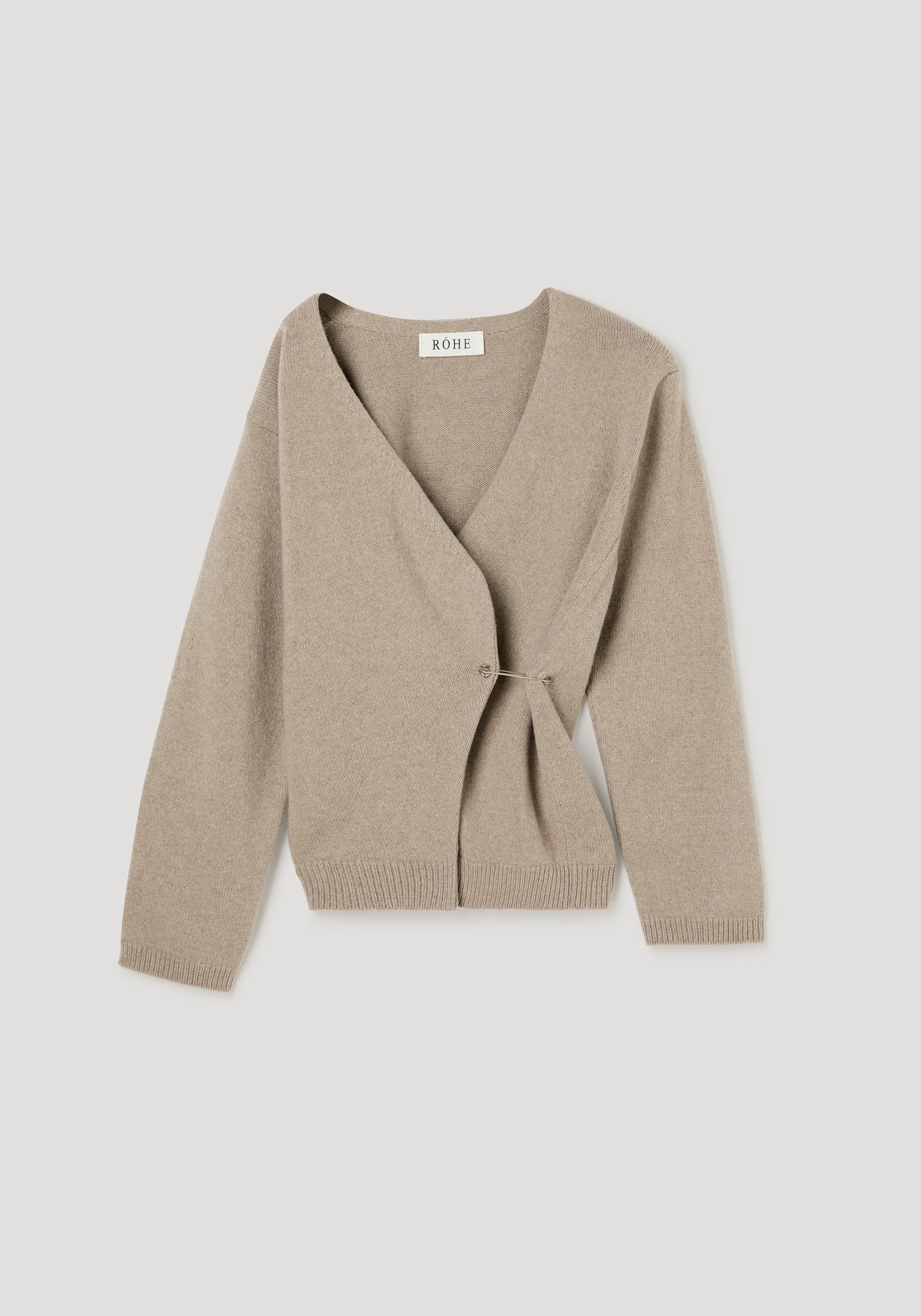 Off-shoulder wrap cardigan | light taupe - Image 6