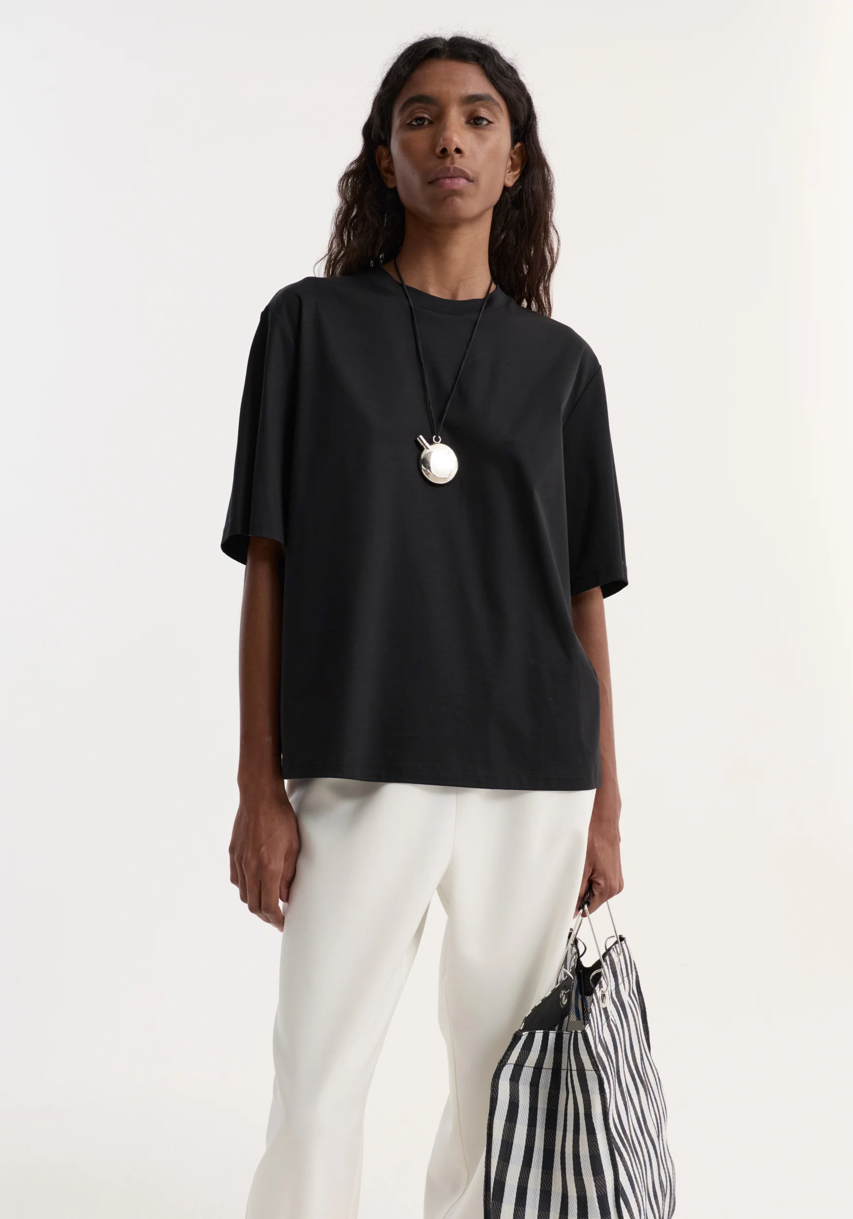 Oversized cotton t-shirt | black - Image 3