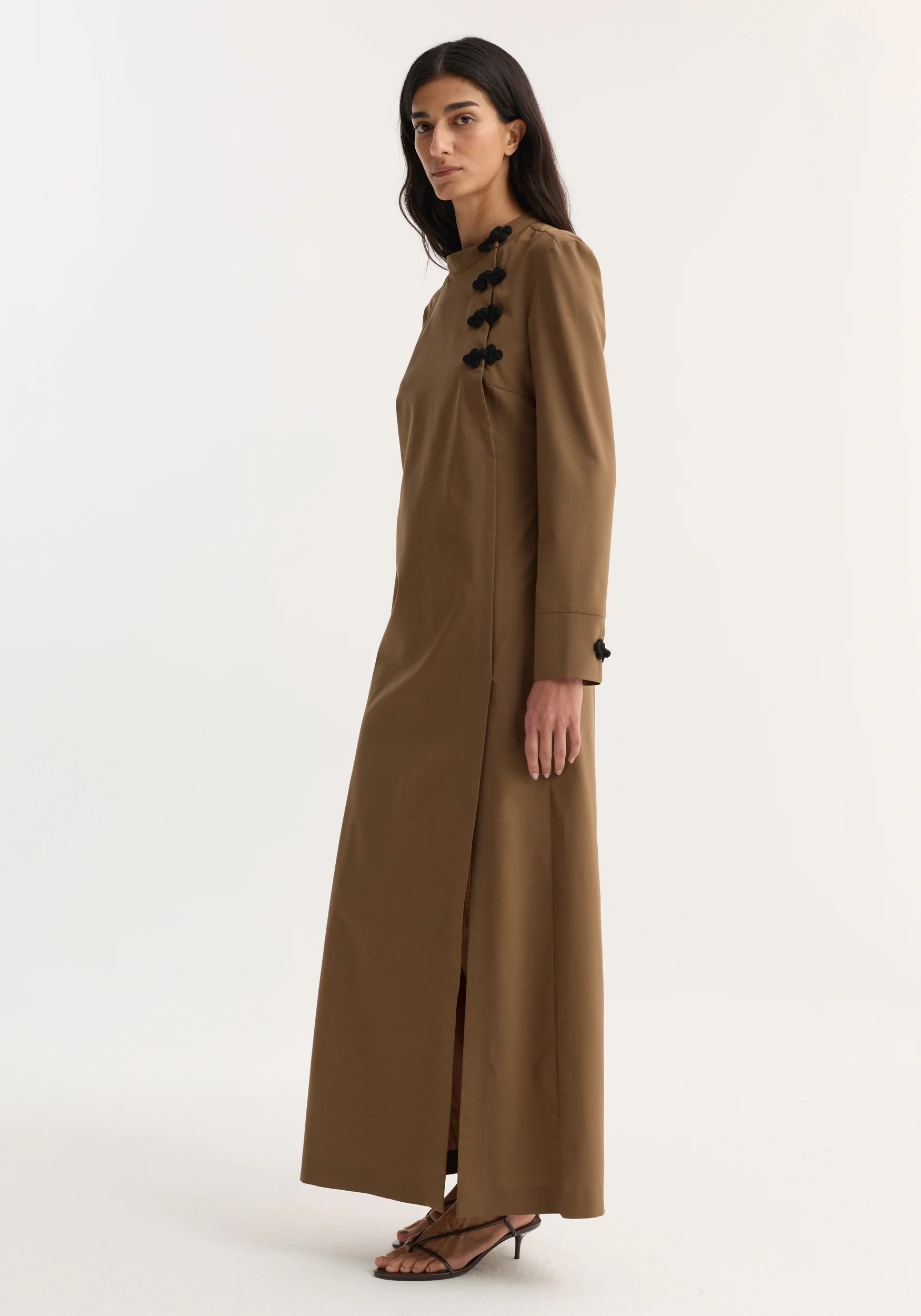 Pankou closure dress | mocha - Image 3