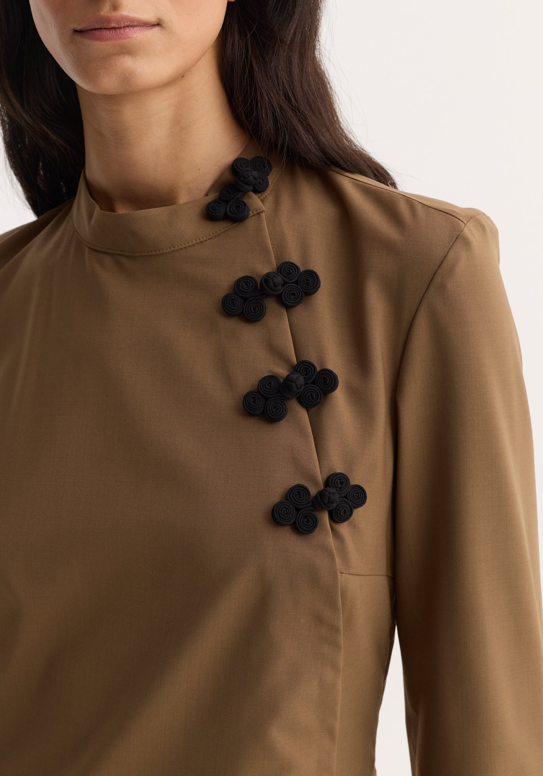 Pankou closure dress | mocha - Image 5
