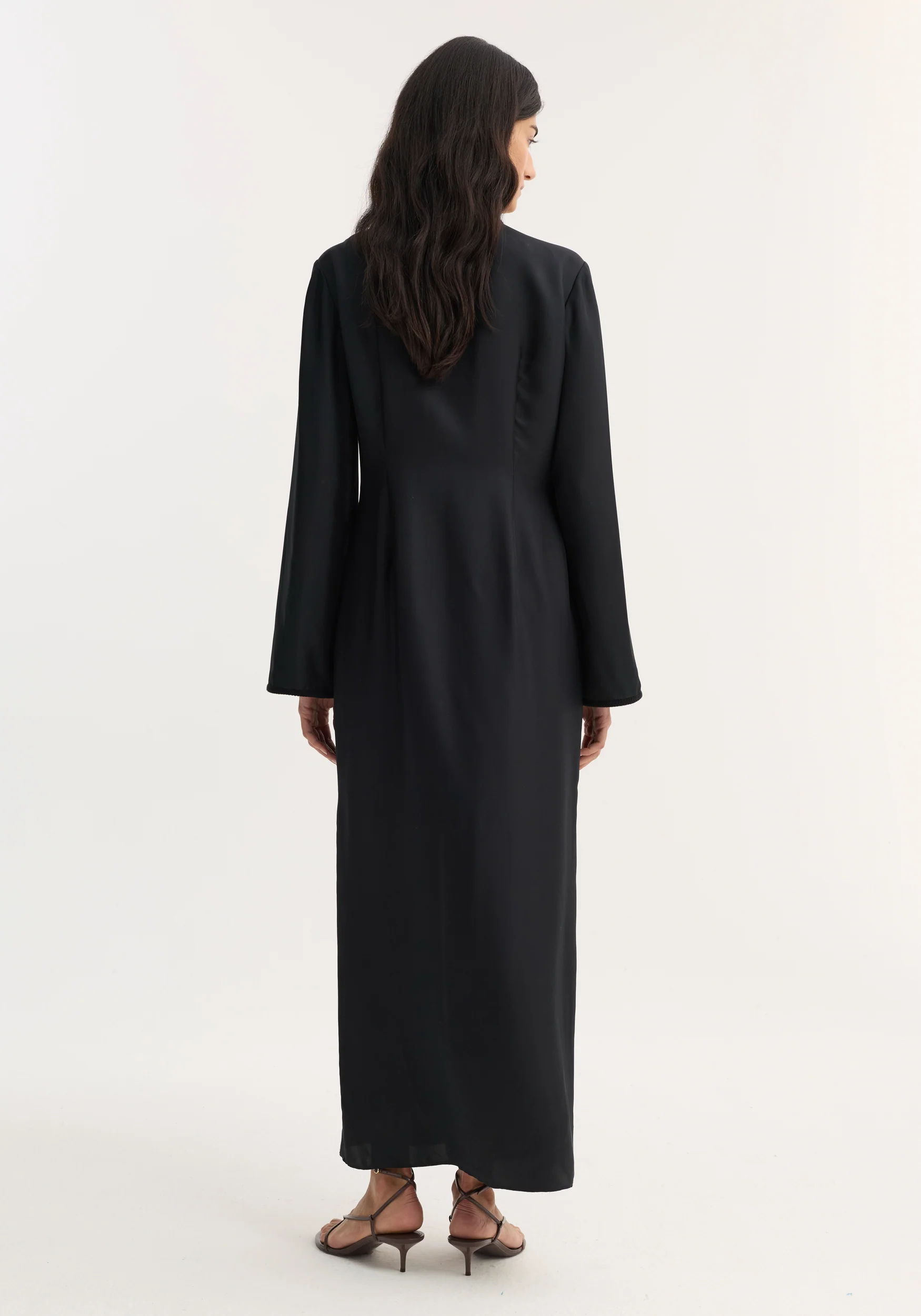 Pankou closure silk dress | black - Image 3
