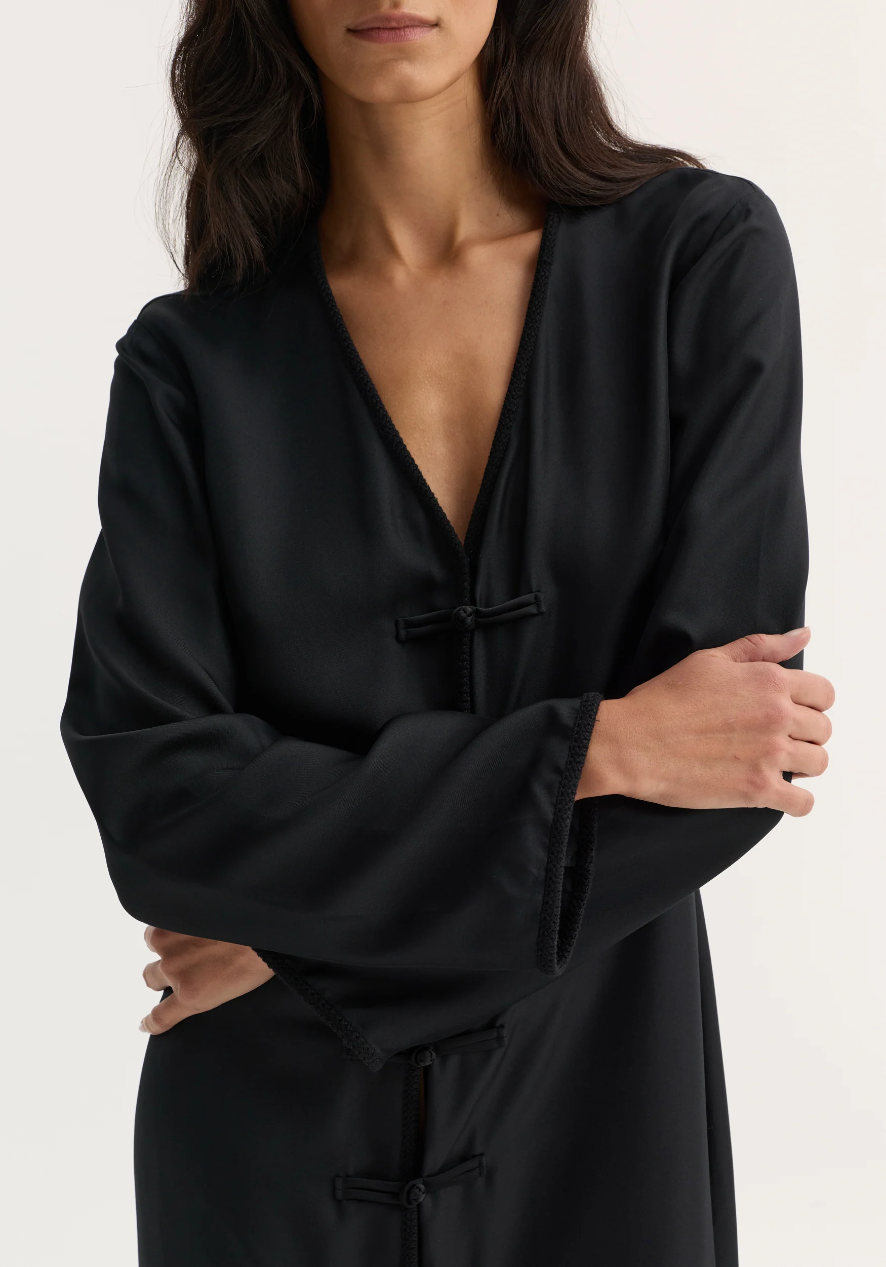 Pankou closure silk dress | black - Image 5
