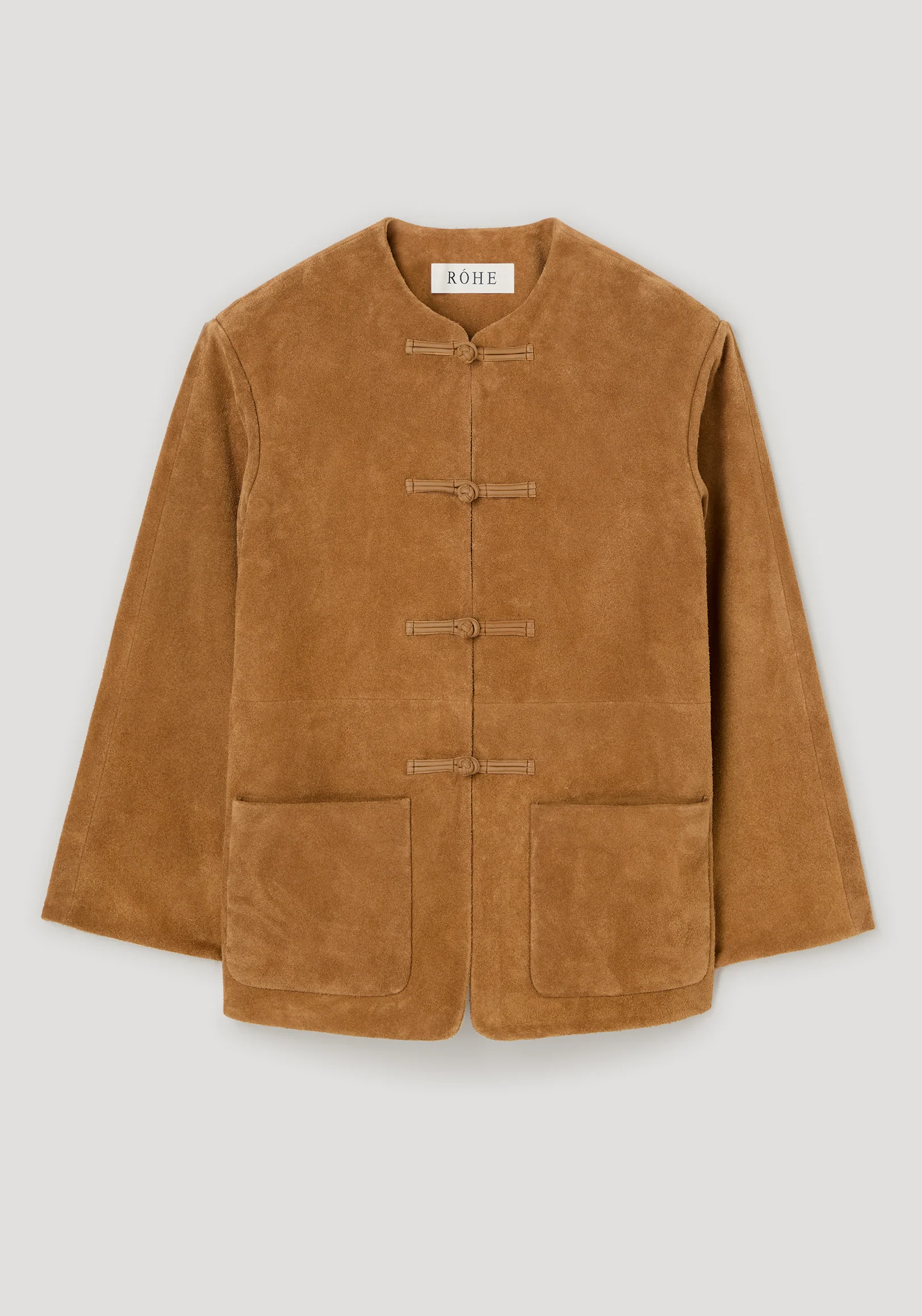 Pankou closure suede jacket | cognac - Image 6
