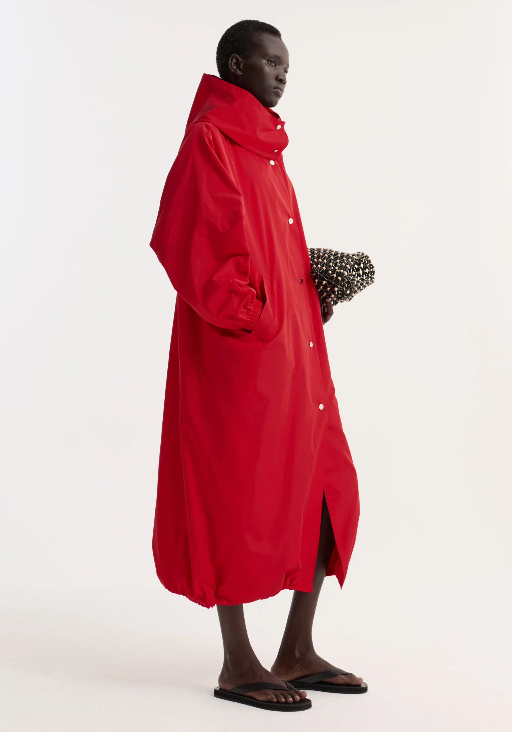 Parachute silk-blend coat | red - Image 4