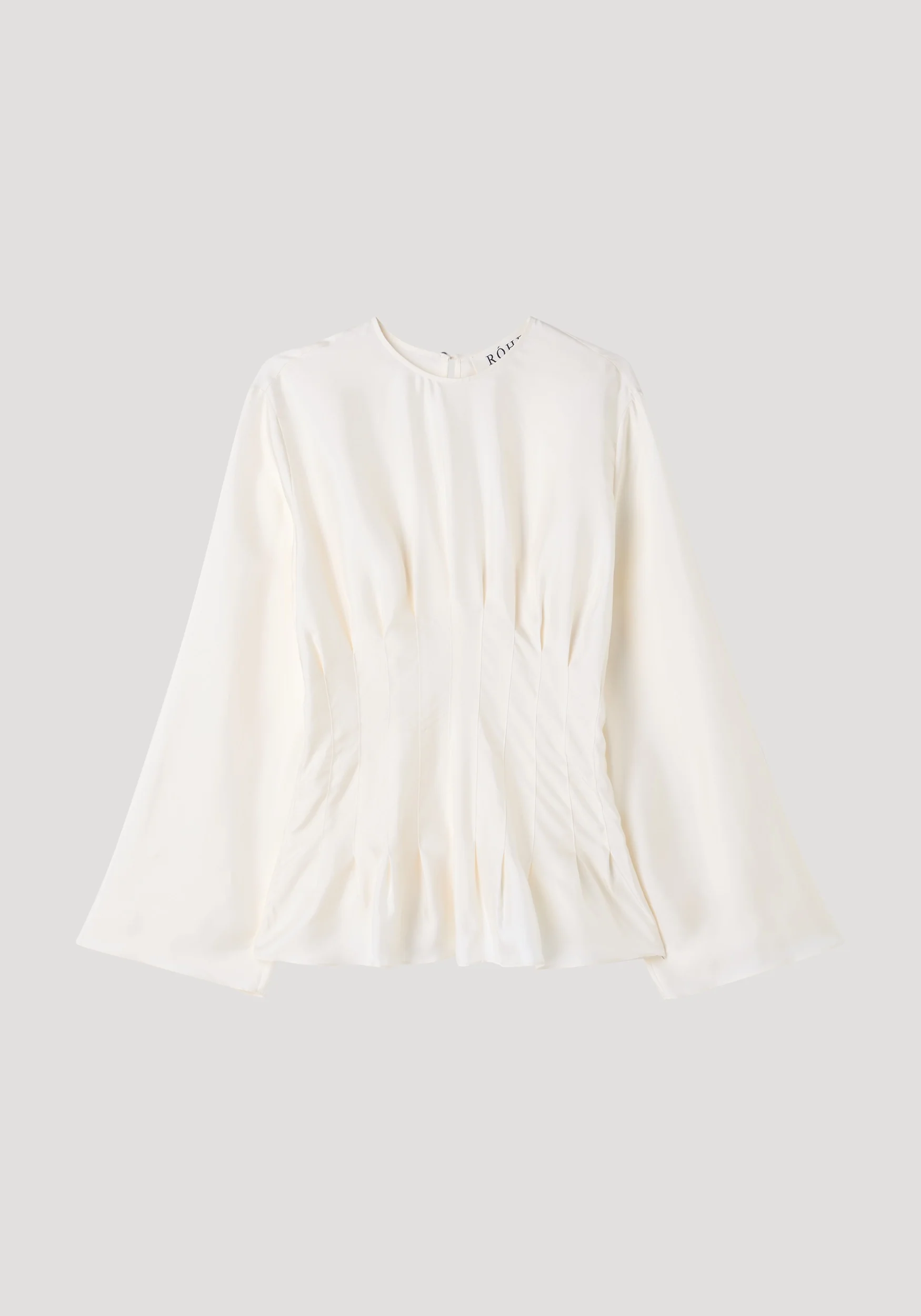 Pleated silk top | cream - Image 6