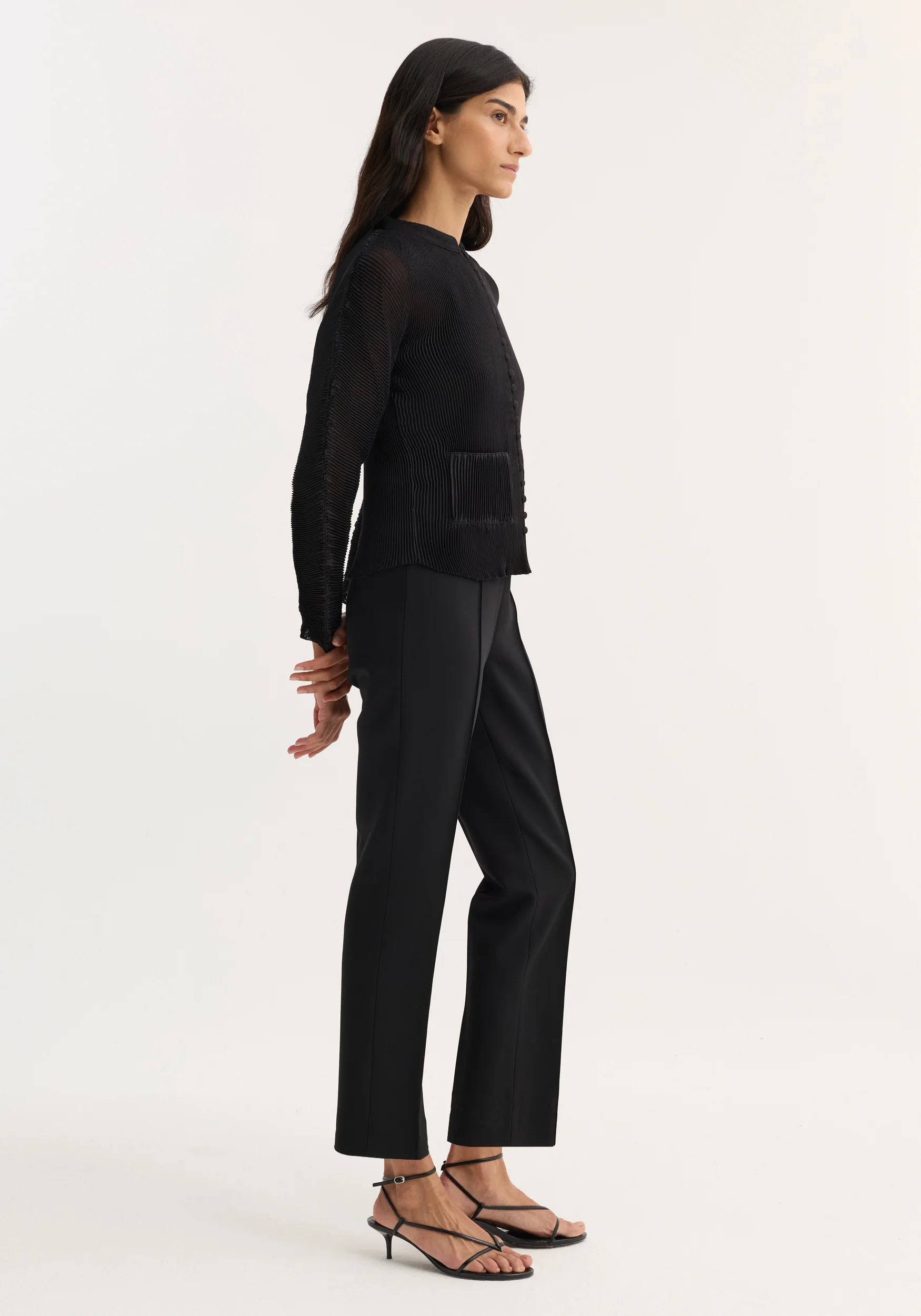 Plissé cardigan | black - Image 3