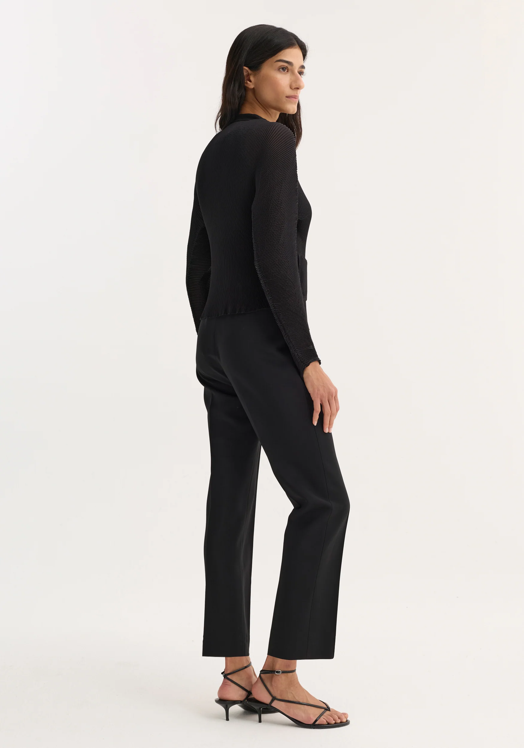 Plissé cardigan | black - Image 4