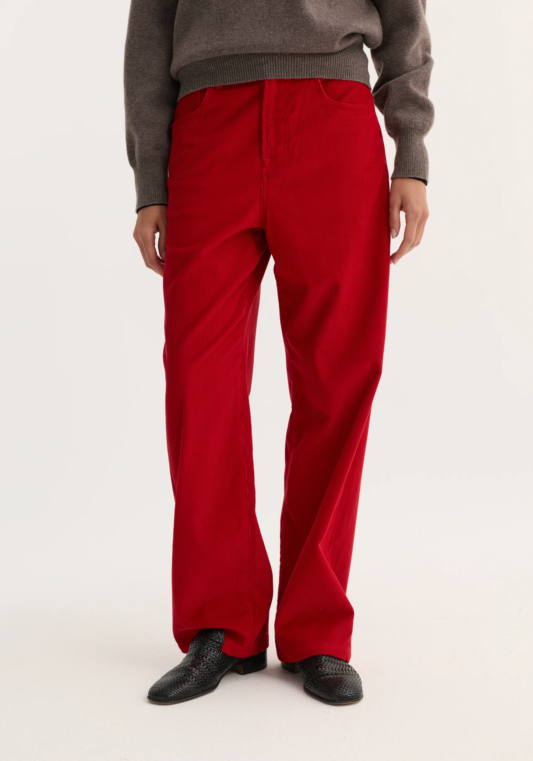Relaxed corduroy trousers | rosso - Image 4