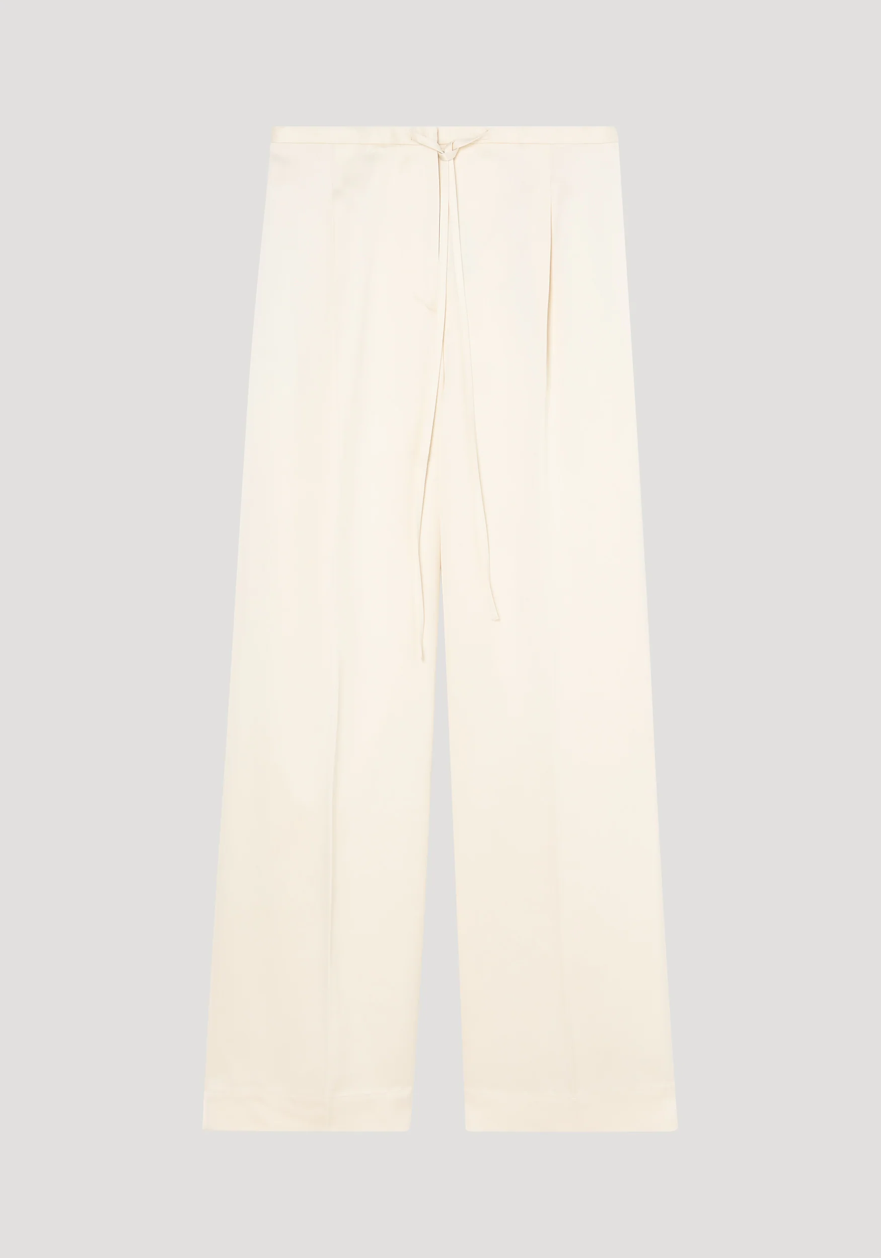 Relaxed drawstring satin trousers | cream - Image 5