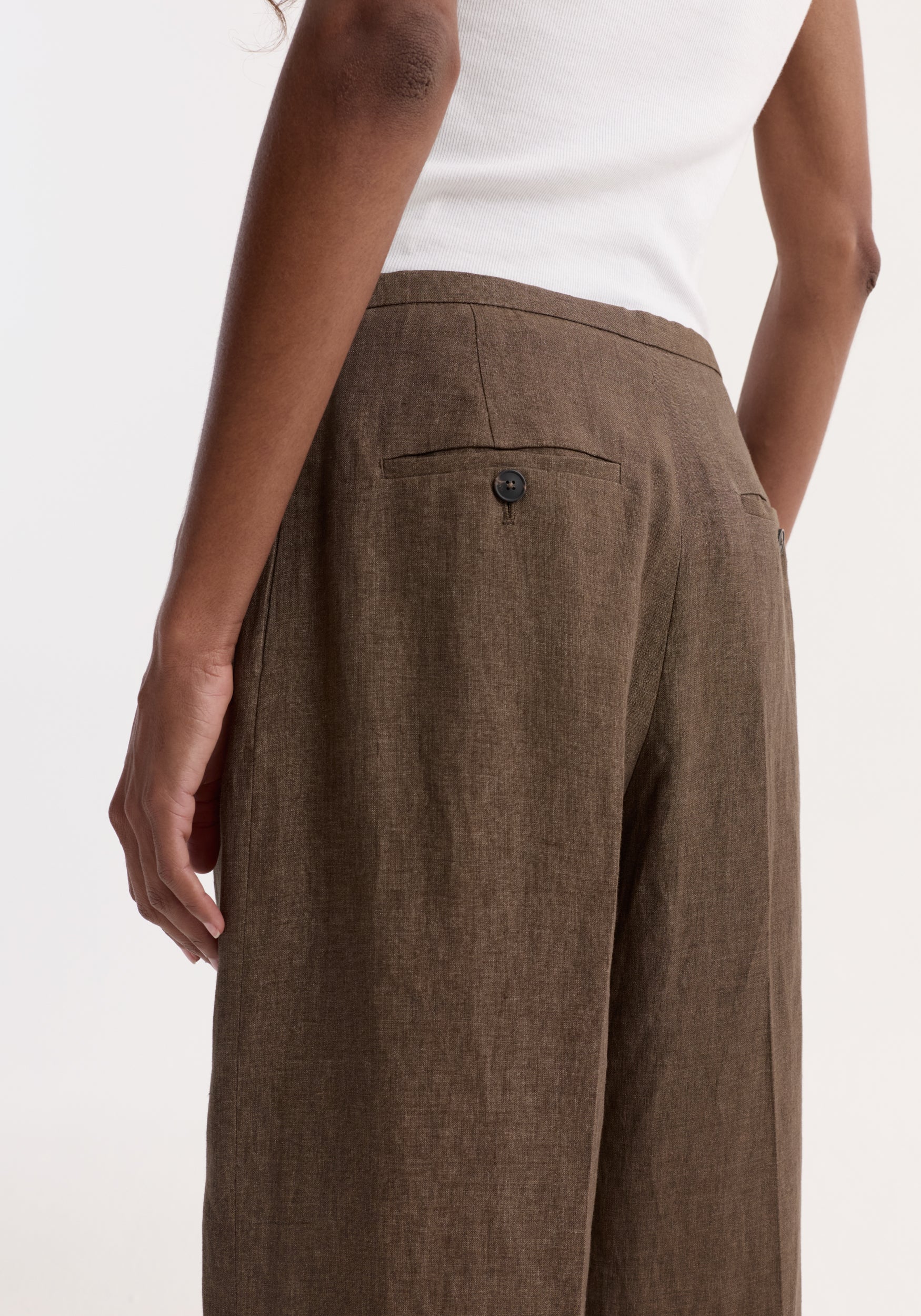 Relaxed drawstring trousers | brown melange - Image 3