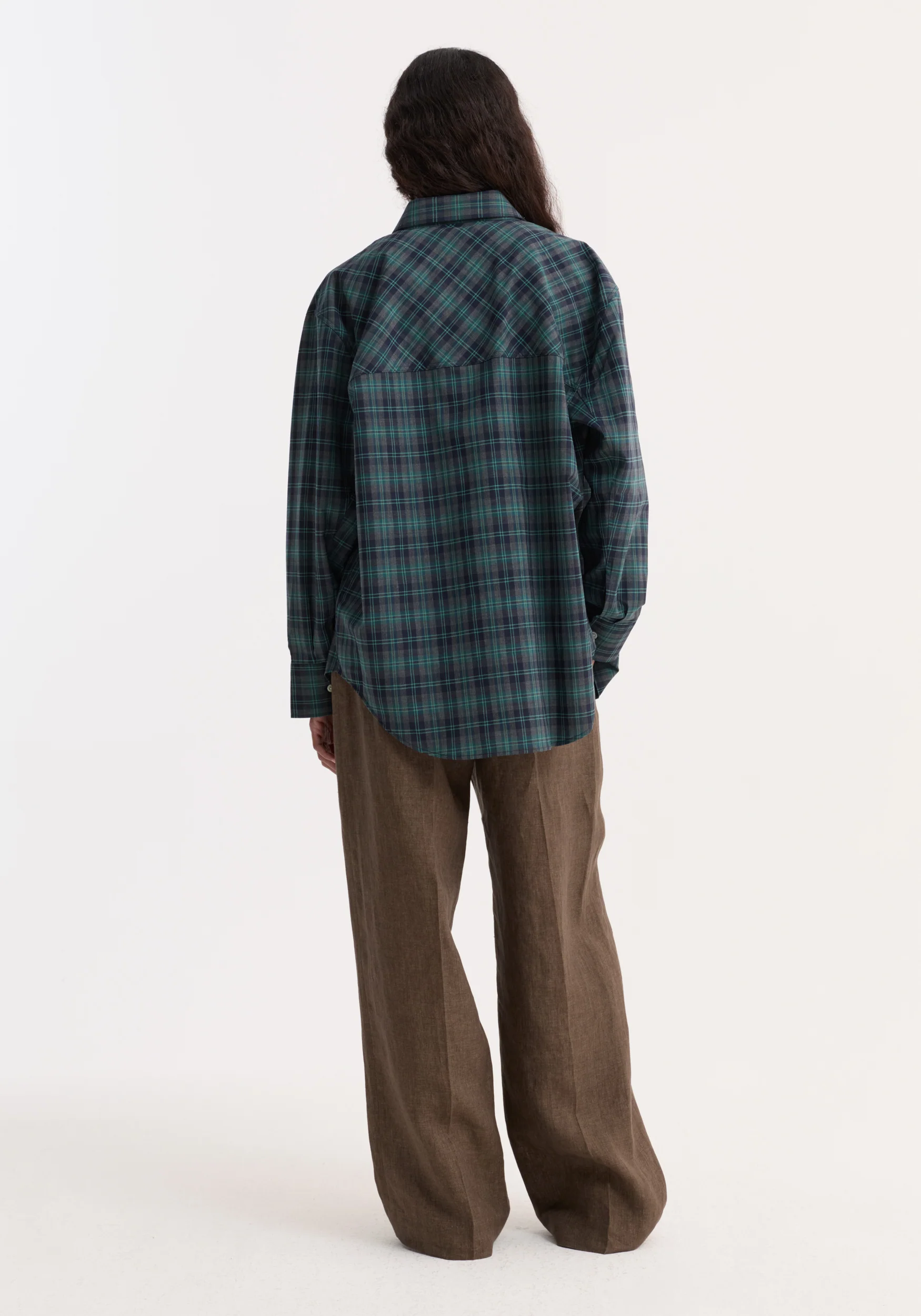 Relaxed drawstring trousers | brown melange - Image 5
