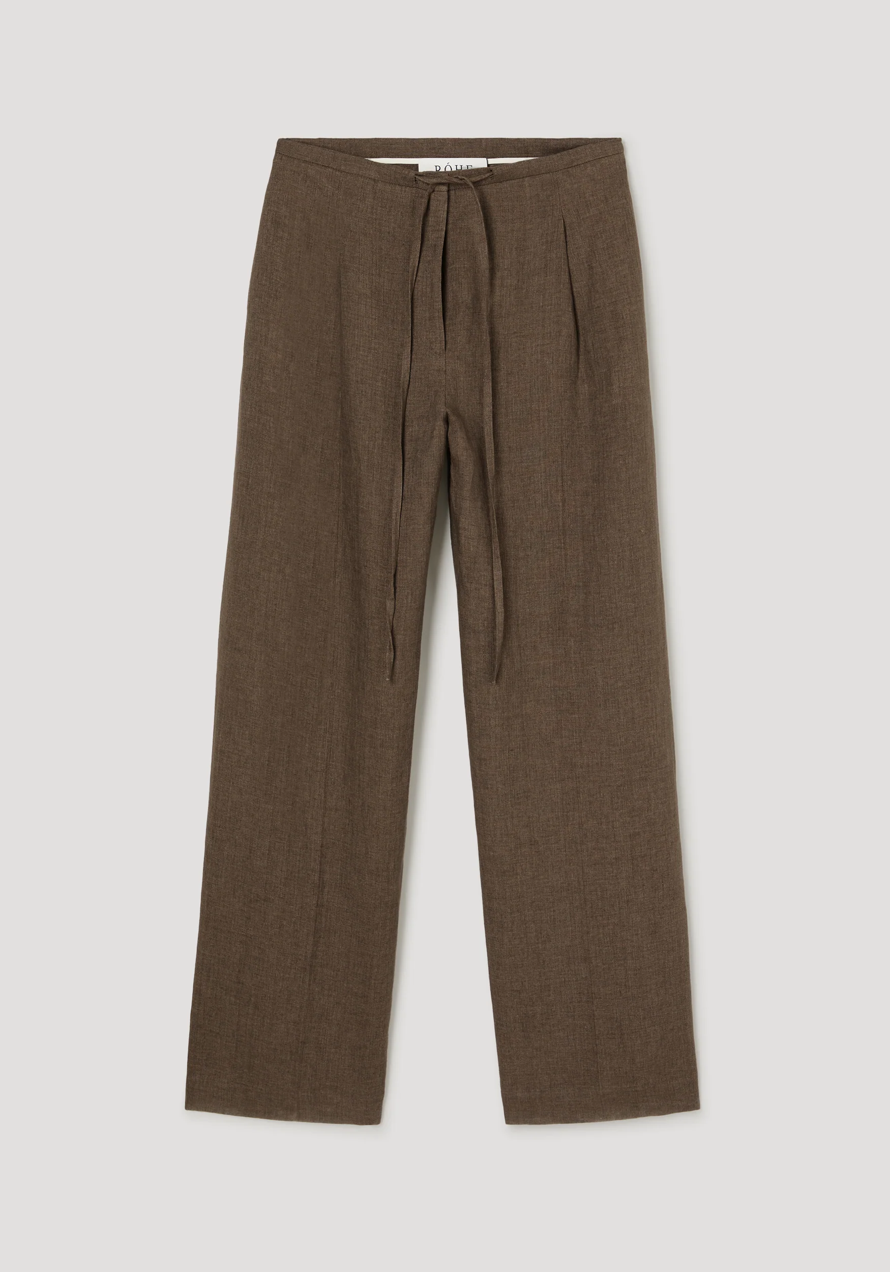 Relaxed drawstring trousers | brown melange - Image 6