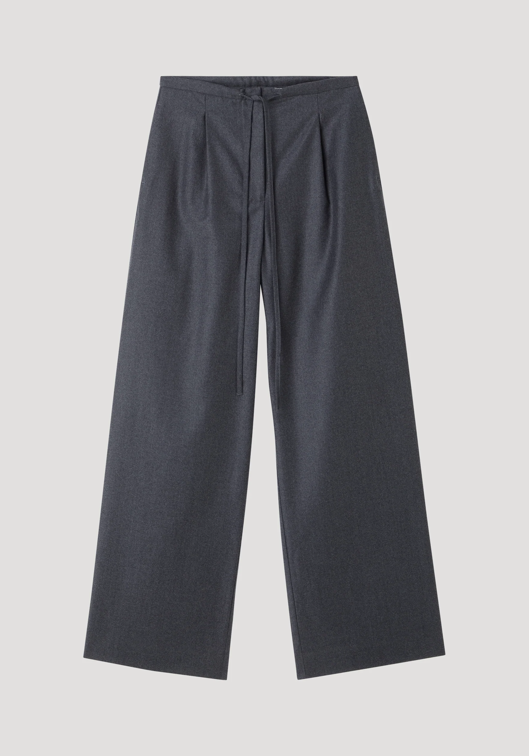 Relaxed soft wool trousers | dark grey melange - Image 5