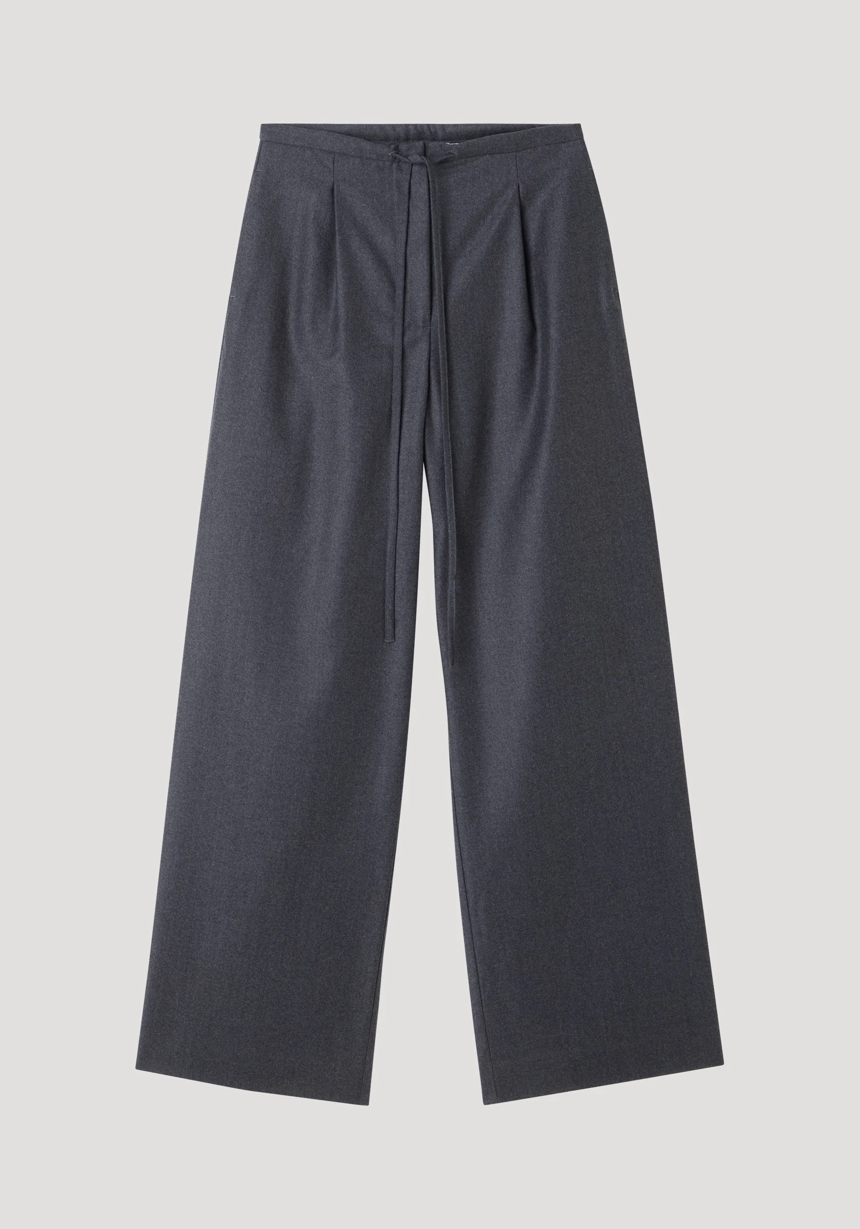 Relaxed soft wool trousers | dark grey melange - Image 6