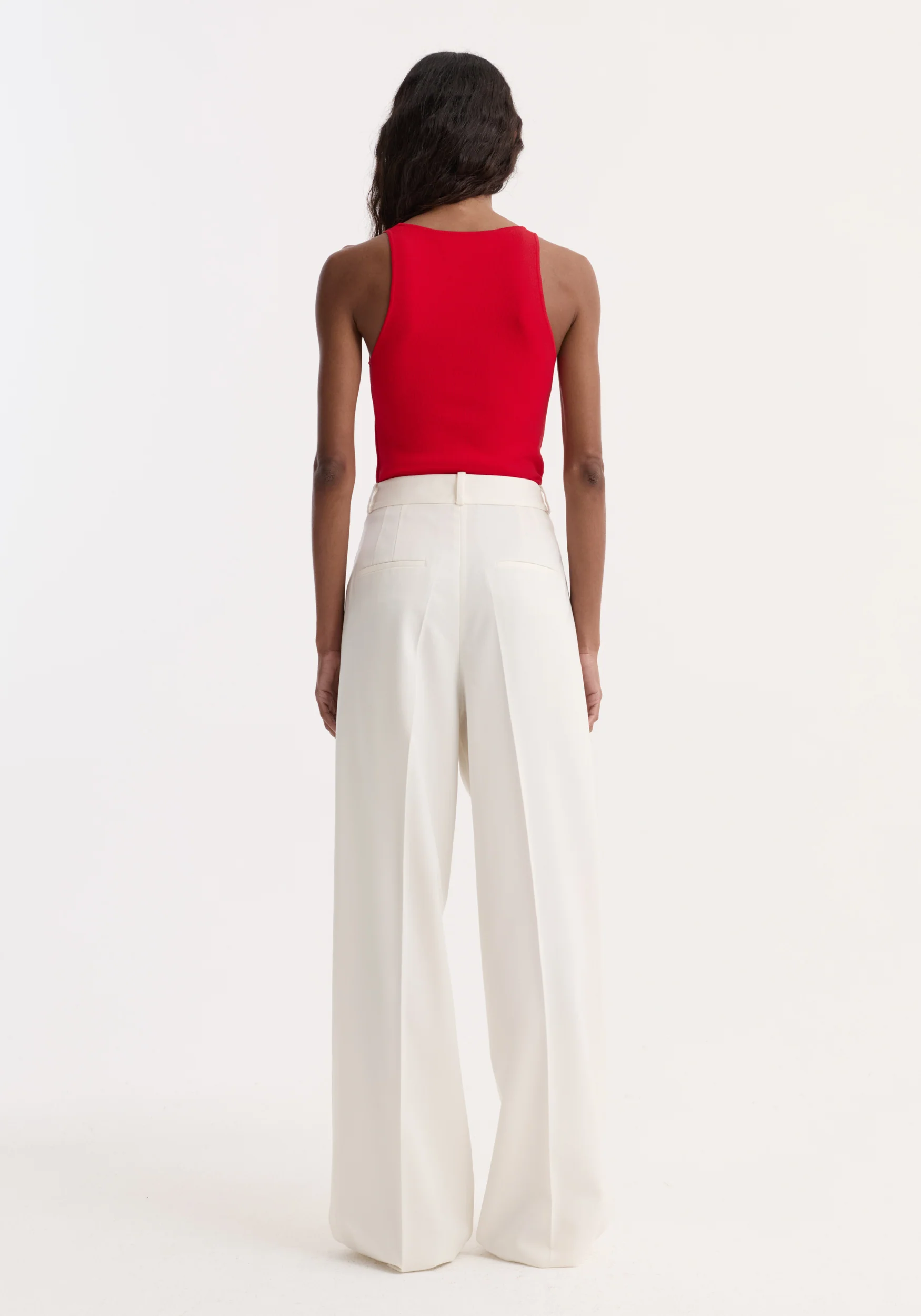 Scoop neck knitted top | red - Image 5
