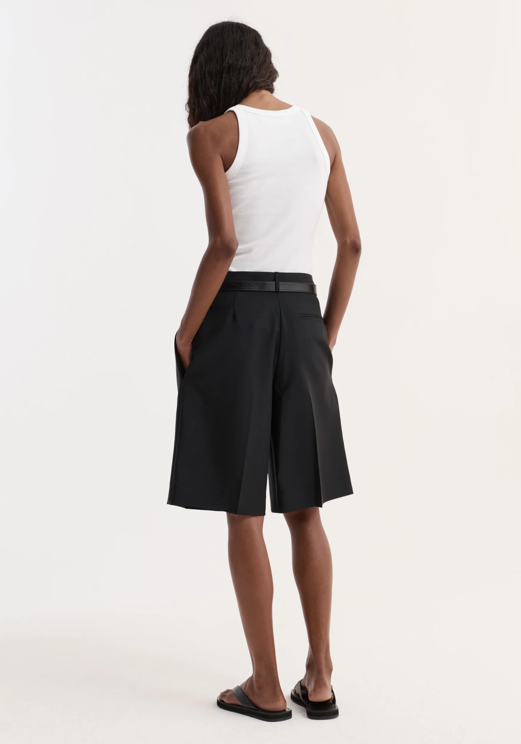 Scoop-neck rib top | optic white - Image 5