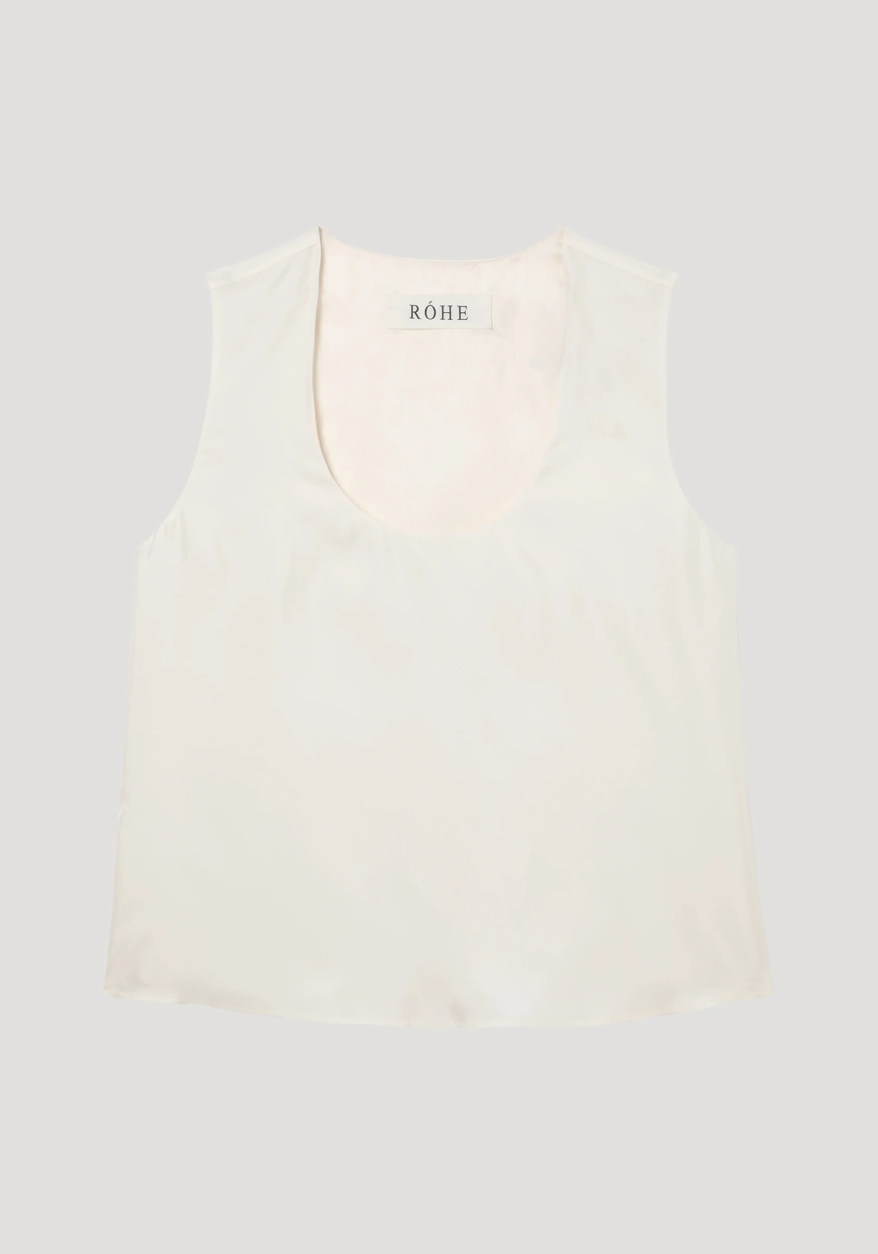 Scoop-neck silk top | cream - Image 6