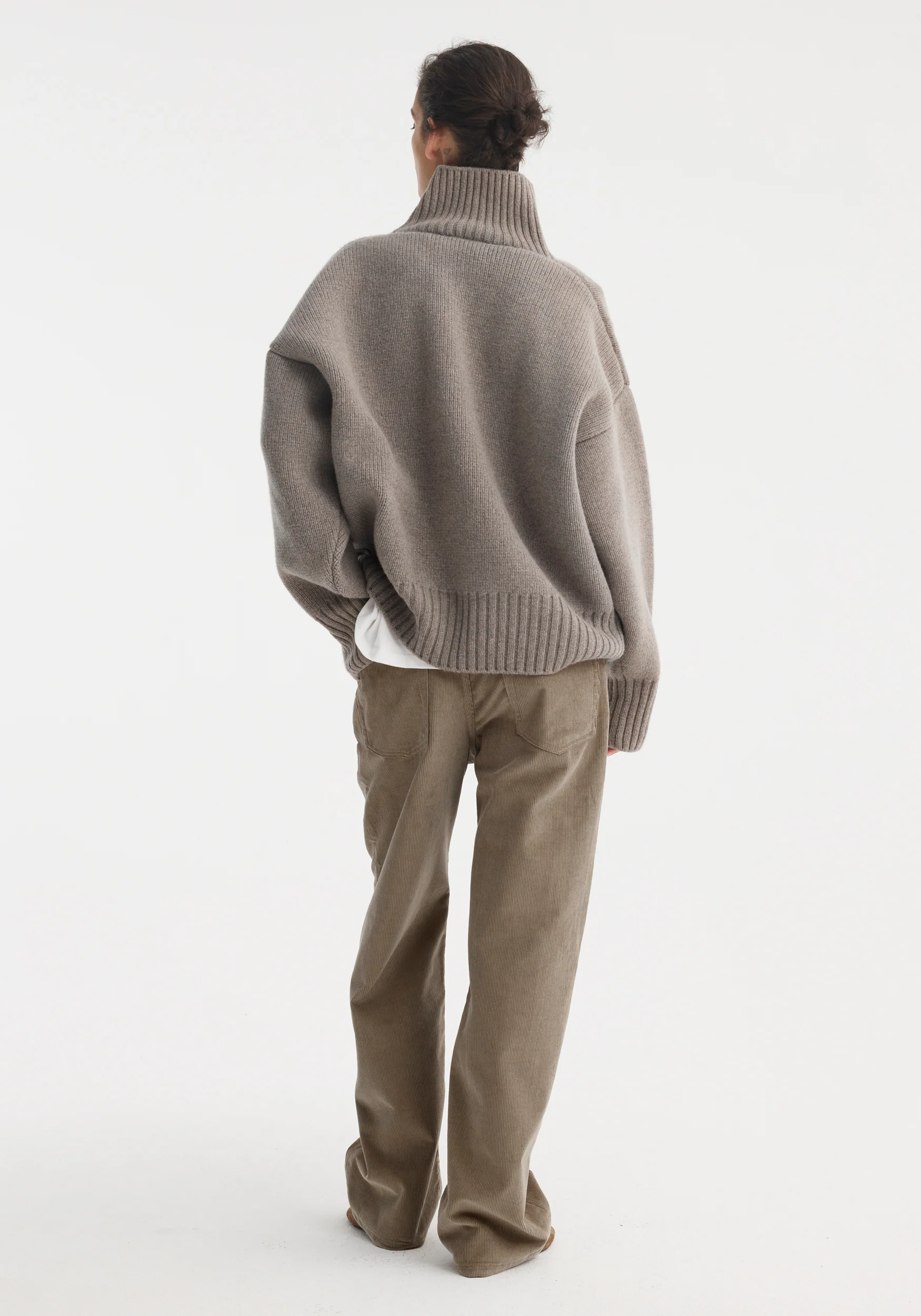 Sculptural compact turtleneck | clay melange - Image 3